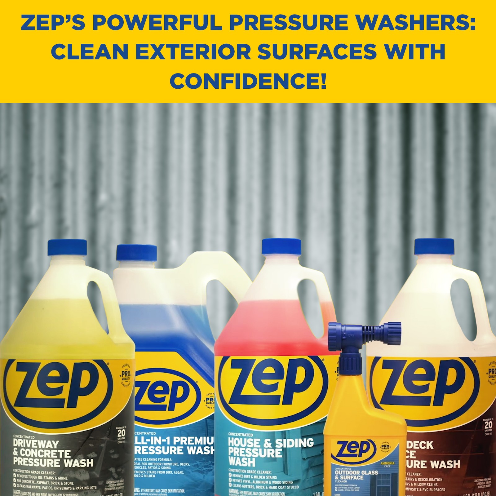 Zep House and Siding Pressure Wash Cleaner – 1 Gallon (Case of 4) ZUVWS128 –