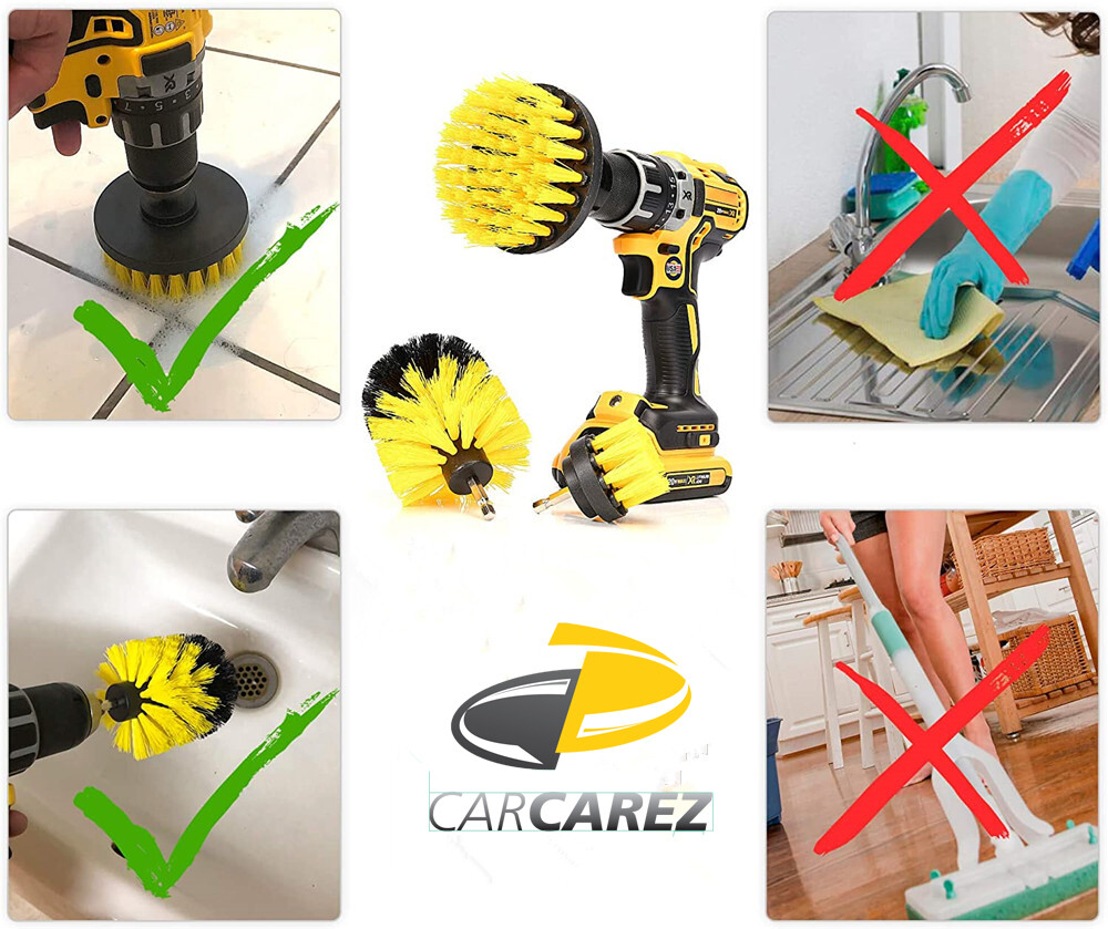Drill Brush Set Power Scrubber Drill Attachments For Carpet Tile Grout Cleaning