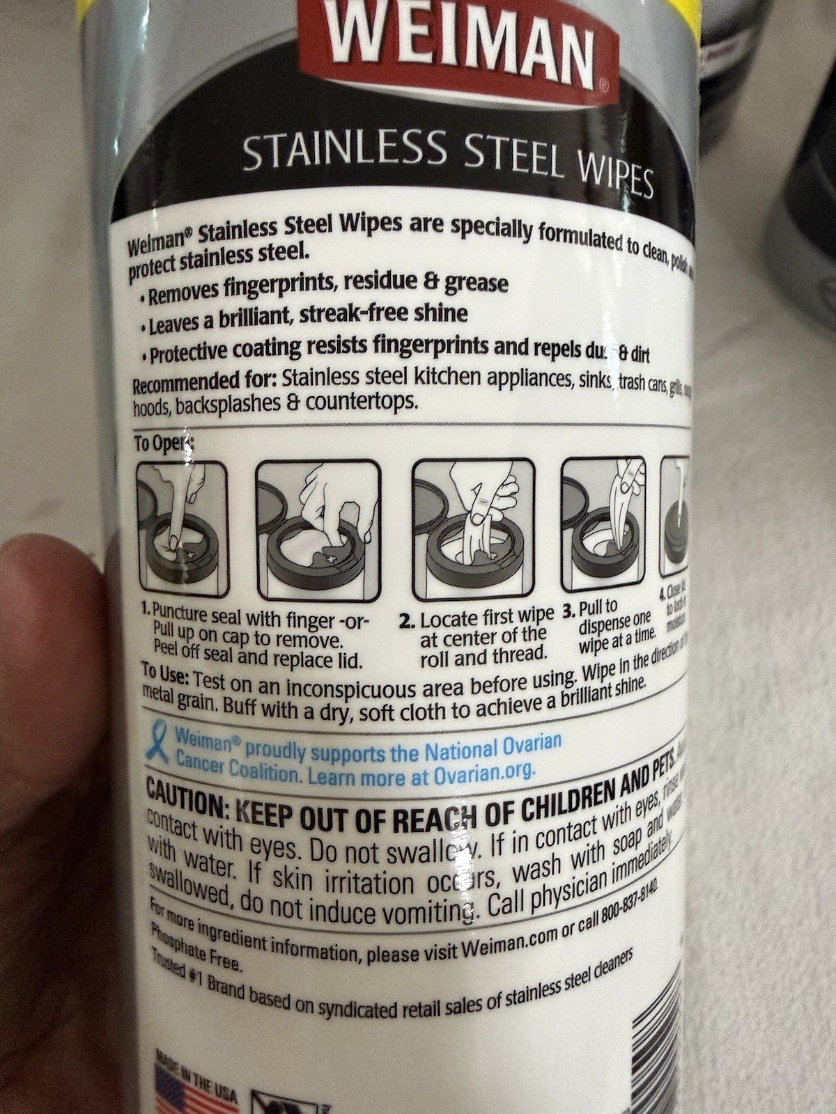 4PK Weiman Stainless Steel Surface Cleaning Polishing Protecting Wipes -30 Count