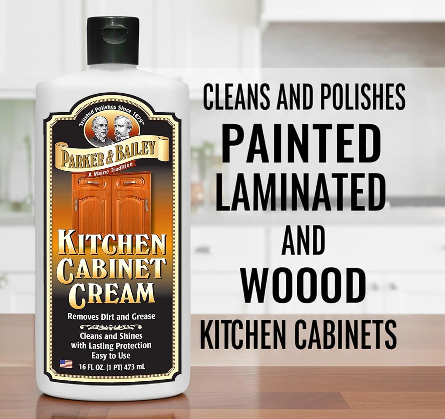Natural Wood Cleaner & Restorer – Parker and Bailey Kitchen Cabinet Cream 16 oz