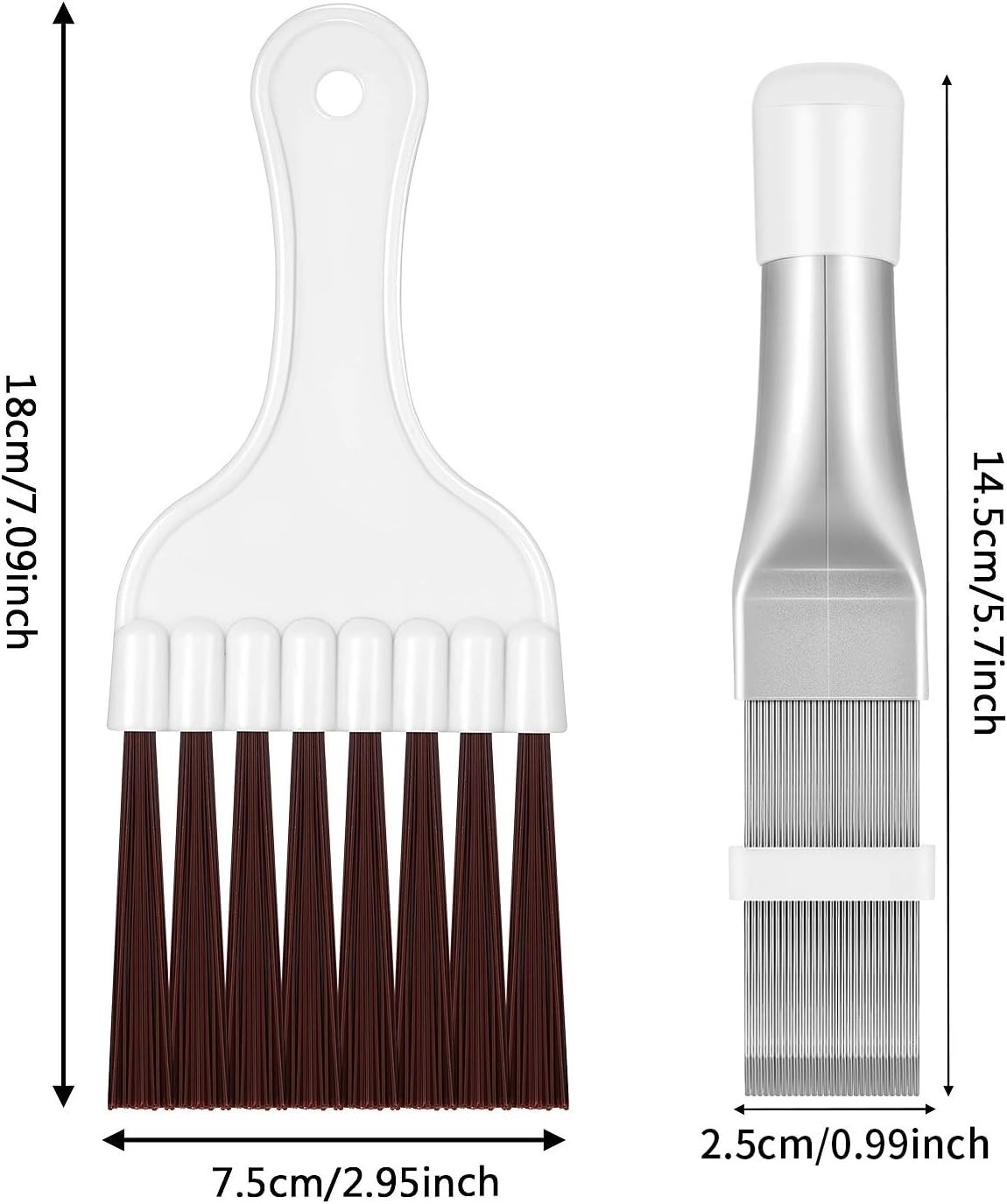 2-Piece Coil Cleaning Brush Set for Air Conditioner & Refrigerator