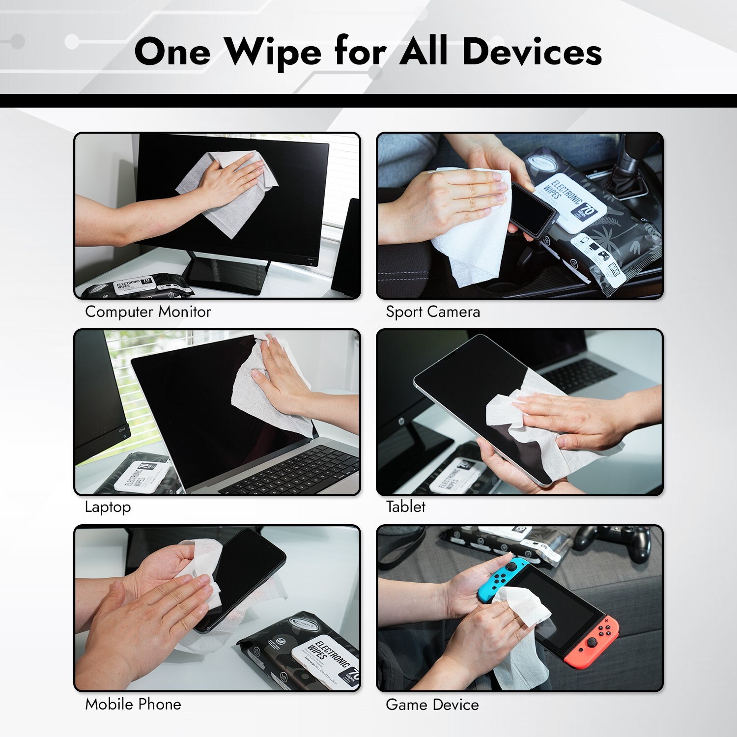 Electronic Cleaning Wipes 70 Count, Screen & Electronics Cleaner for Phones