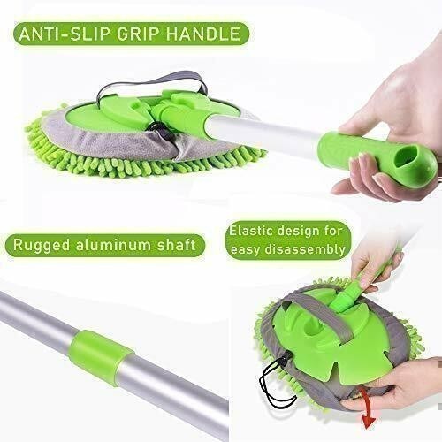 Adjustable Telescopic Car Wash Brush Kit Mop Long Handle Vehicle Cleaning Tool