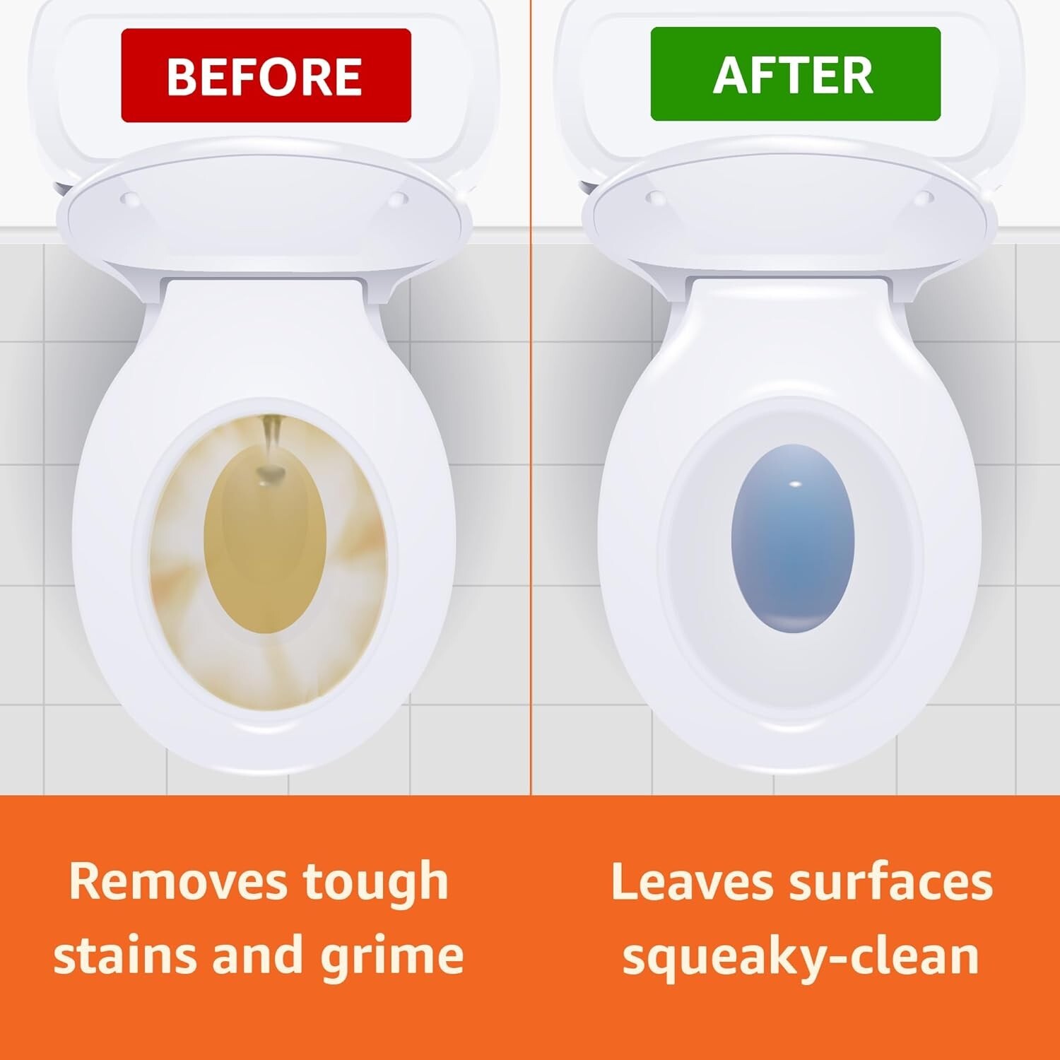 Amazon Basics Toilet Bowl Cleaner with Bleach Fresh Scent 24oz 2 Pack Fast S
