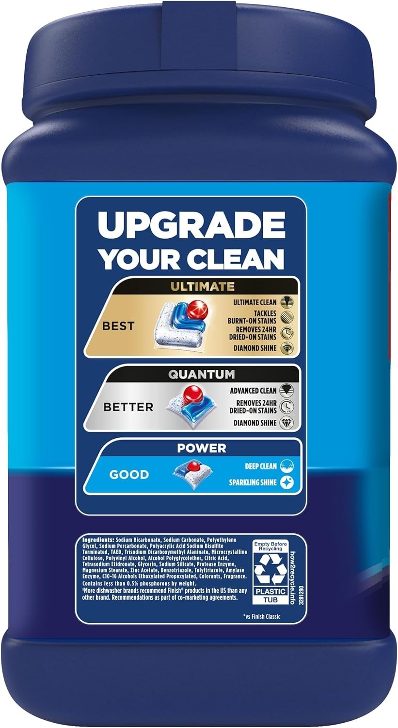 Finish Classic Dishwasher Pods, No Pre-Rinse Dishwasher Detergent Soap For Clean