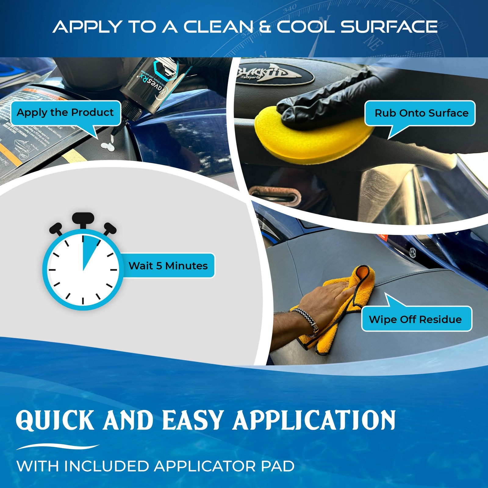 WAVESRX EpicRestore Marine Trim Restorer & Vinyl Protectant | Plastic Restorer f