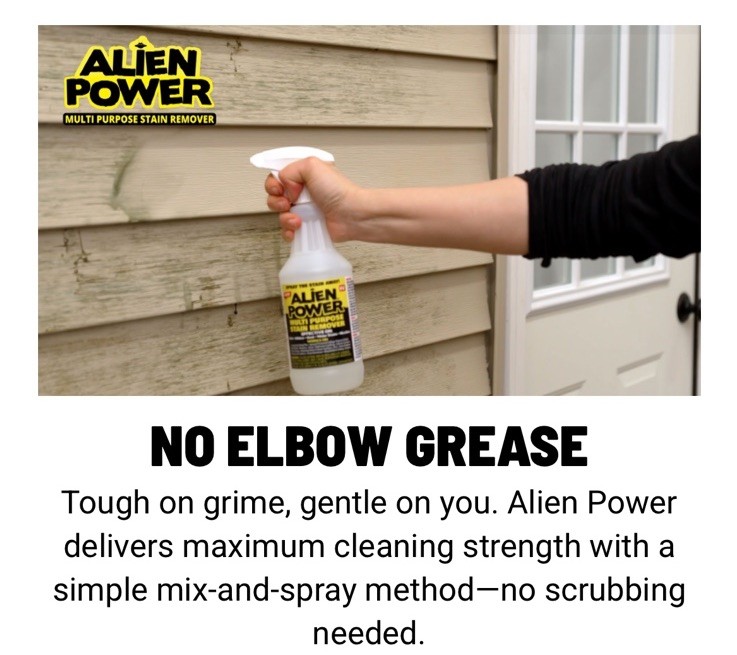 Alien Power Multi Purpose Stain Remover 24oz Spray Mold Mildew Cleaner Made USA