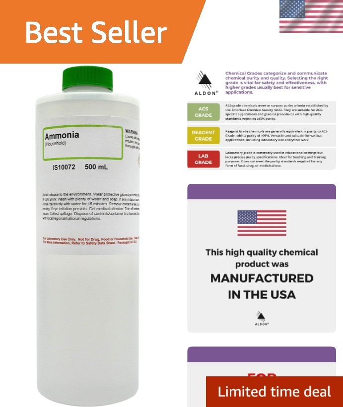Versatile 500mL Ammonia Solution – Ideal for Tough Stains & Multiple Surfaces