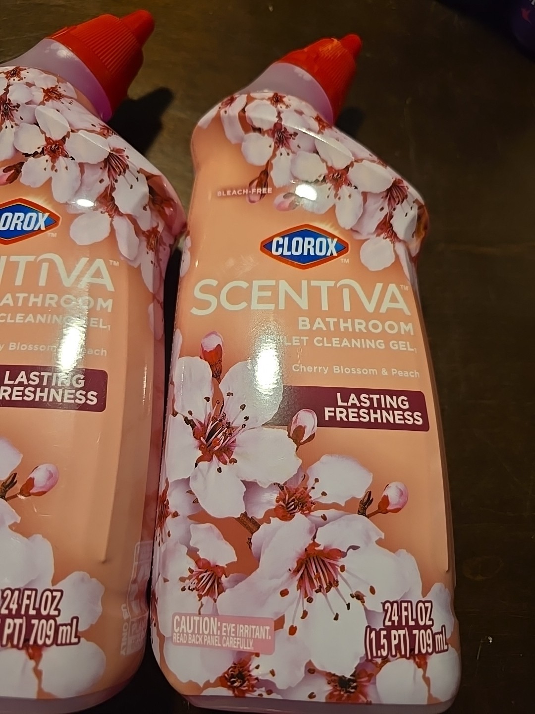 2 Clorox Scentiva Toilet Bowl Cleaner Gel Cherry Blossom Peach 24oz (BN43)