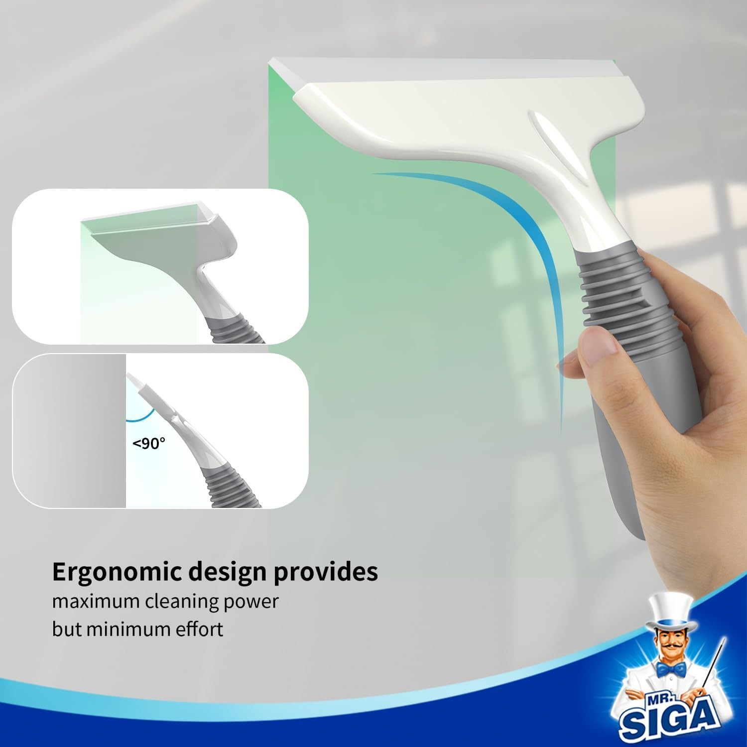 Multi-Purpose Silicon Squeegee for Window, Glass, Shower Door, Car Windshield, H