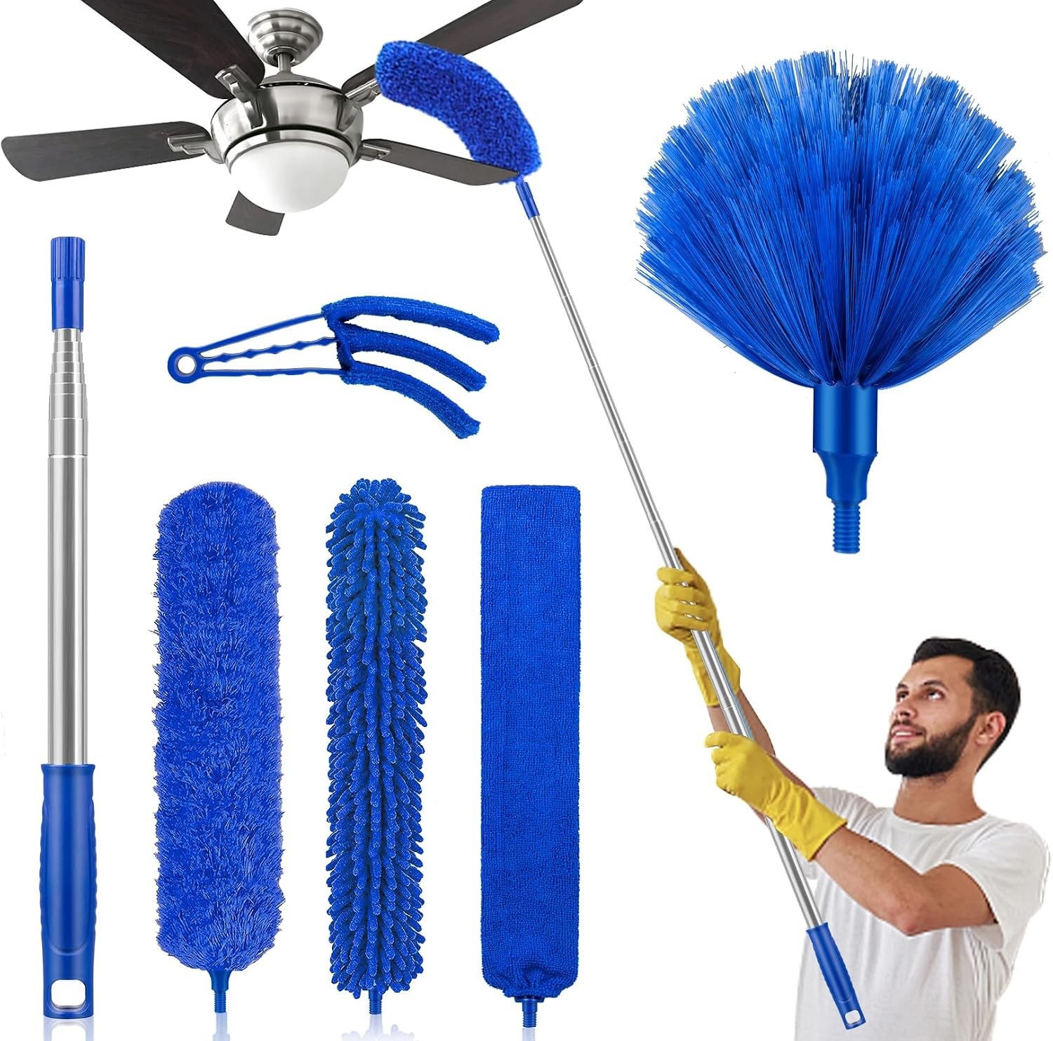 Ultimate Extendable Duster Set with Bendable Heads – 6-in-1 Cleaning Solutions!