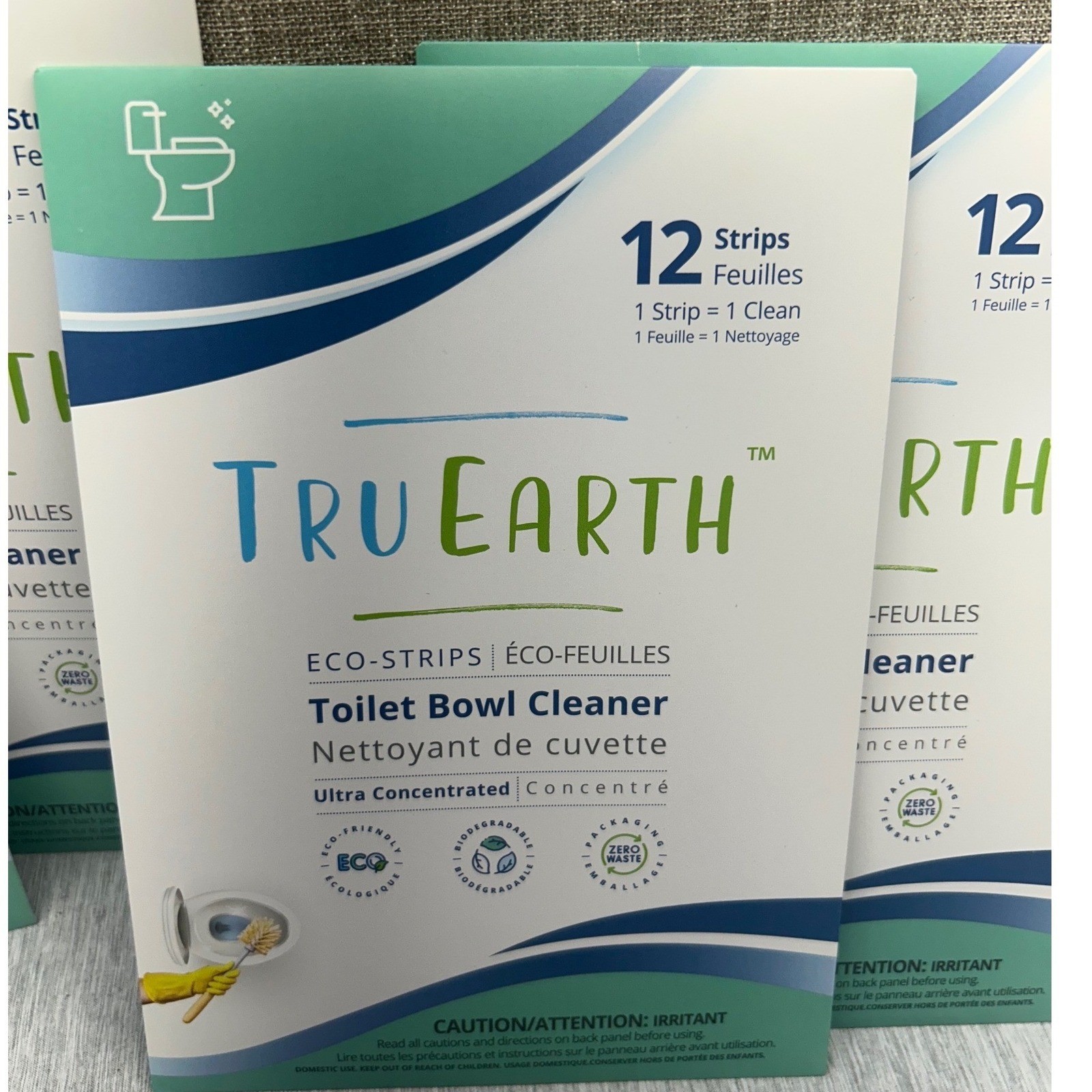 2 Packs Tru Earth Eco-Strips Toilet Bowl Cleaner 12 Count Ultra Conc, Zero Waste