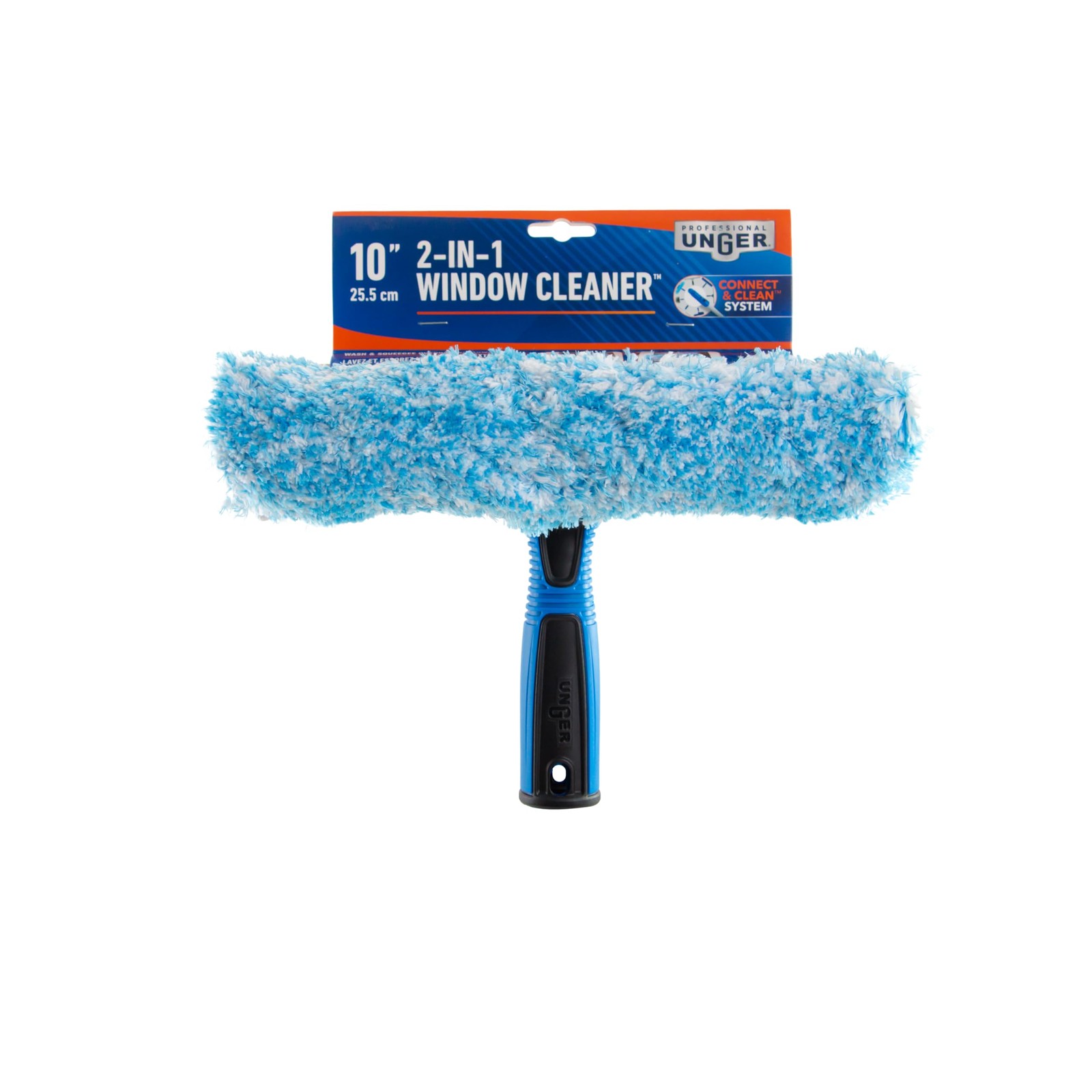 Professional Connect and Clean 2-in-1 Squeegee and Scrubber, 10” Window Clean…