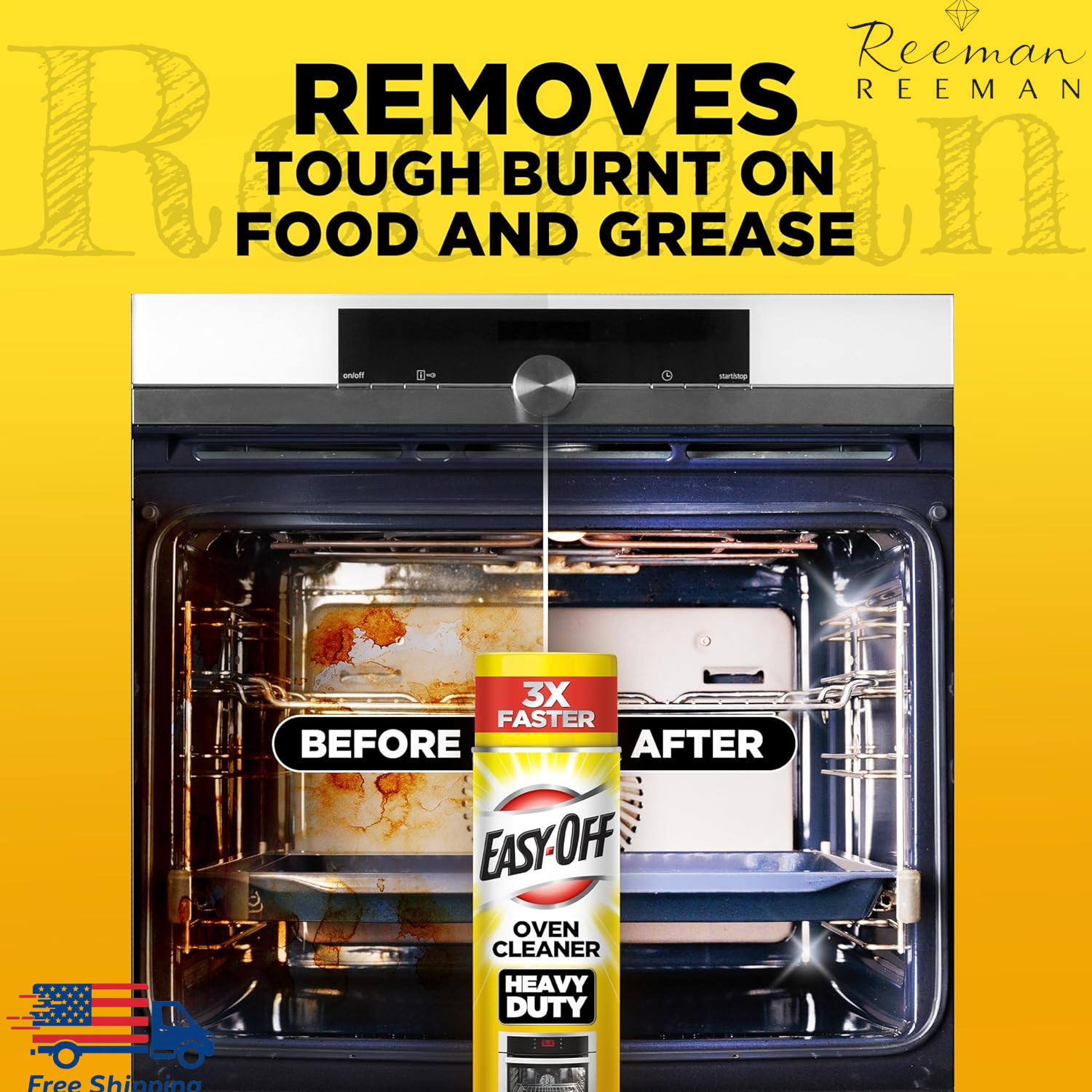 Easy-Off Heavy Duty Oven Cleaner Regular Scent (3 Cans x 14.5 oz each) Free Ship