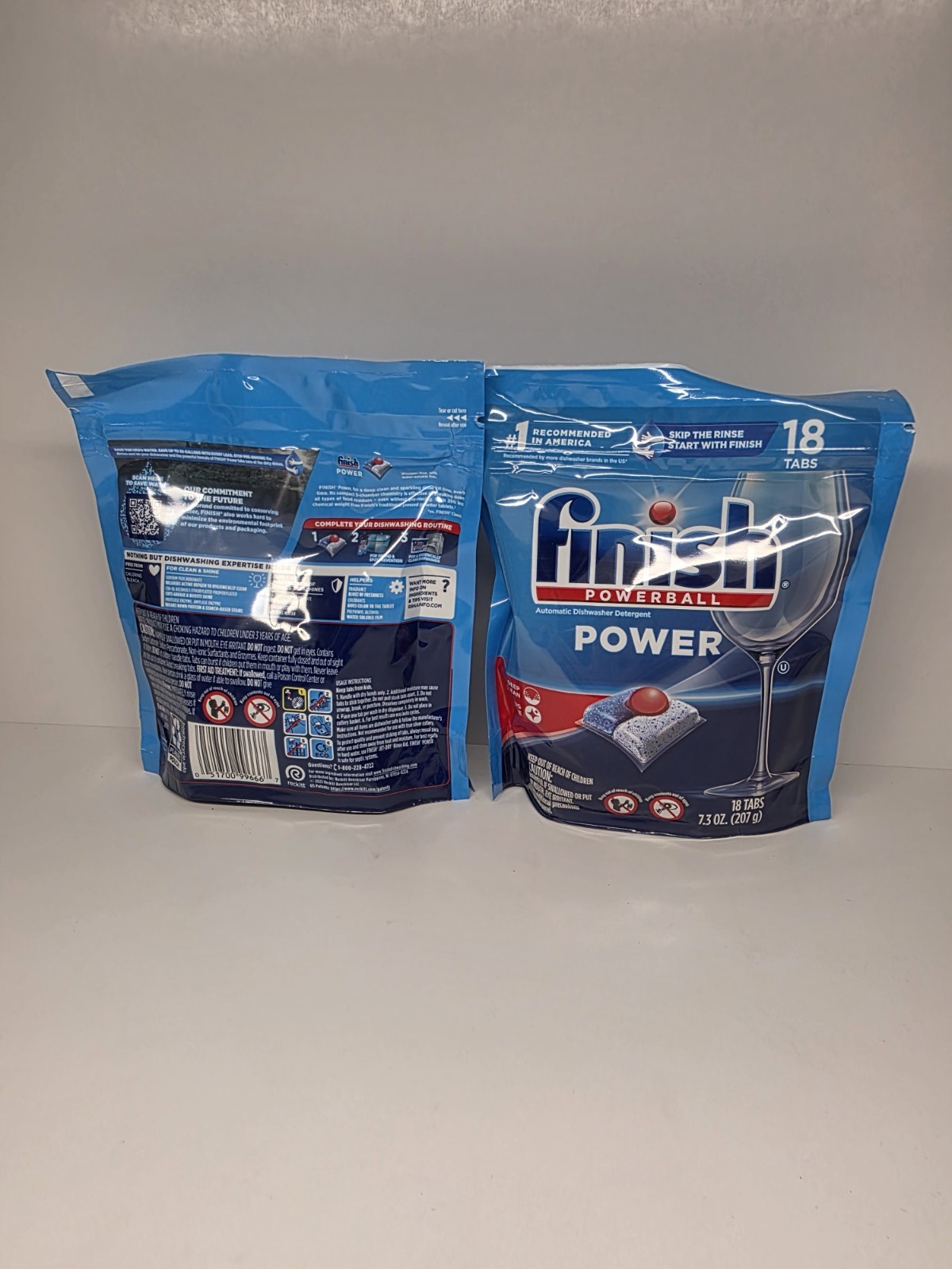 Finish Powerball Automatic Dishwasher Detergent POWER 18 Tabs 2 Pack