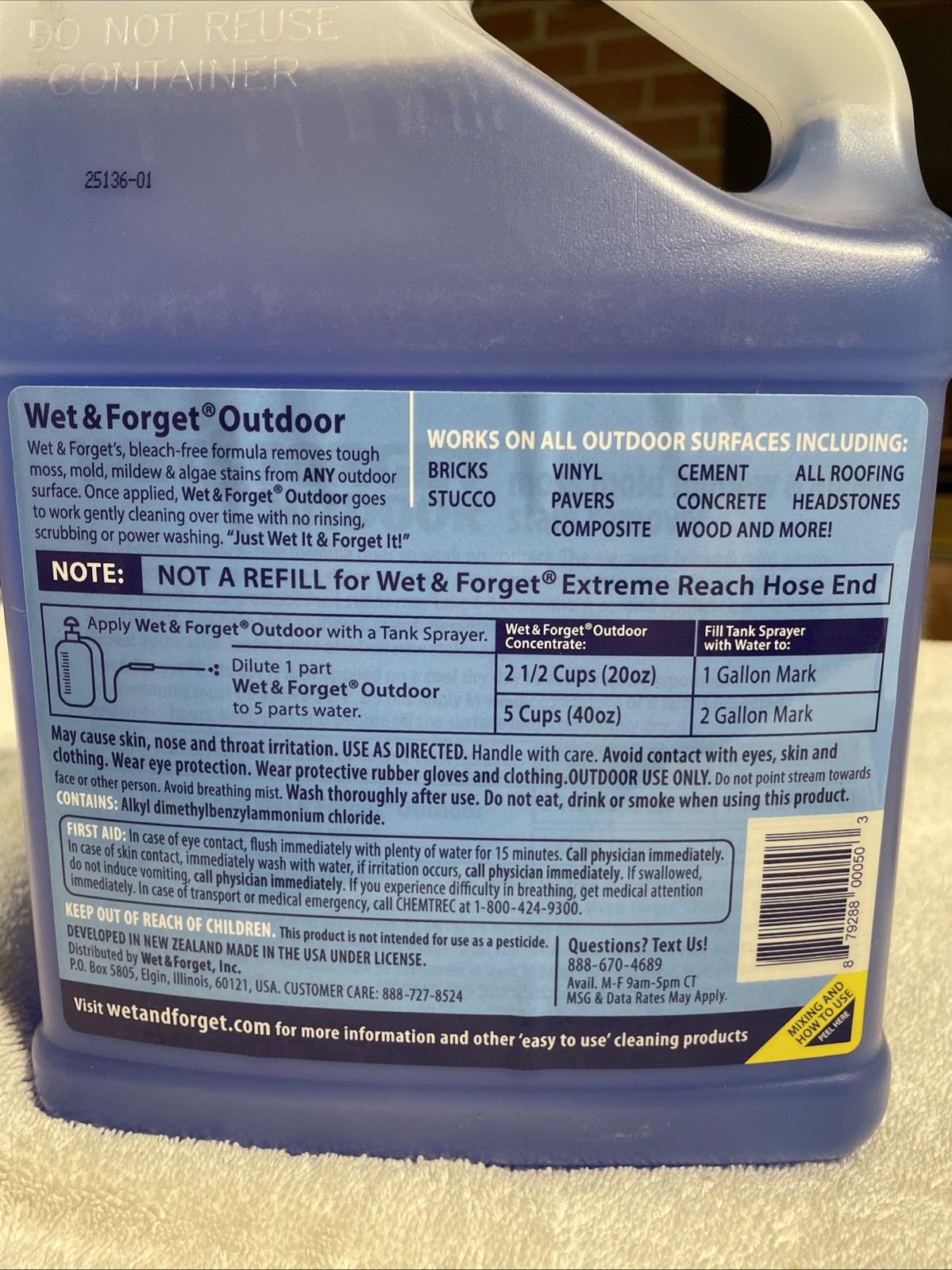 Wet & Forget Outdoor Cleaner Concentrate 1 gal