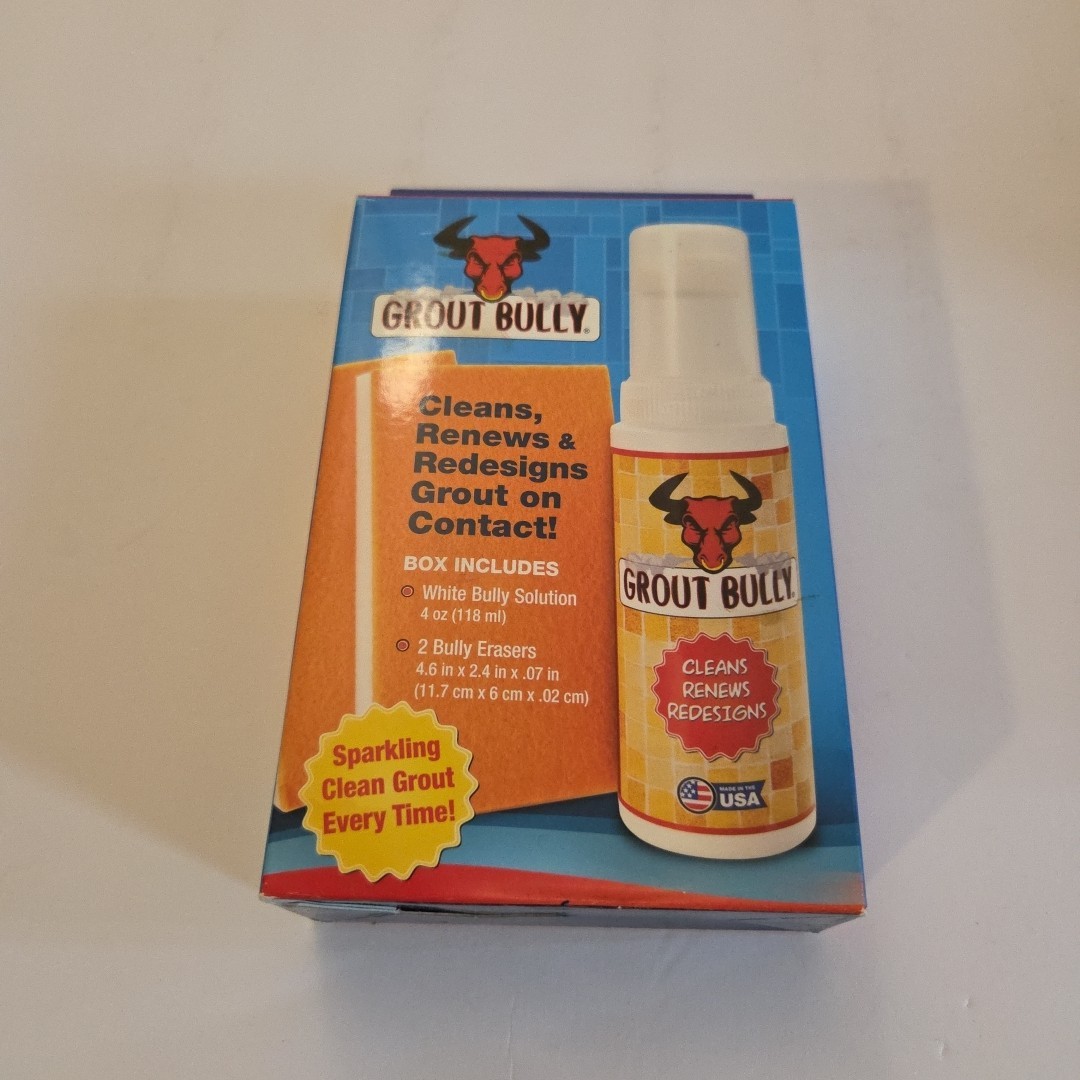 Grout Bully TAN 4OZ Cleaning Solution & 2 Bully Erasers~Clean Grout White COLOR