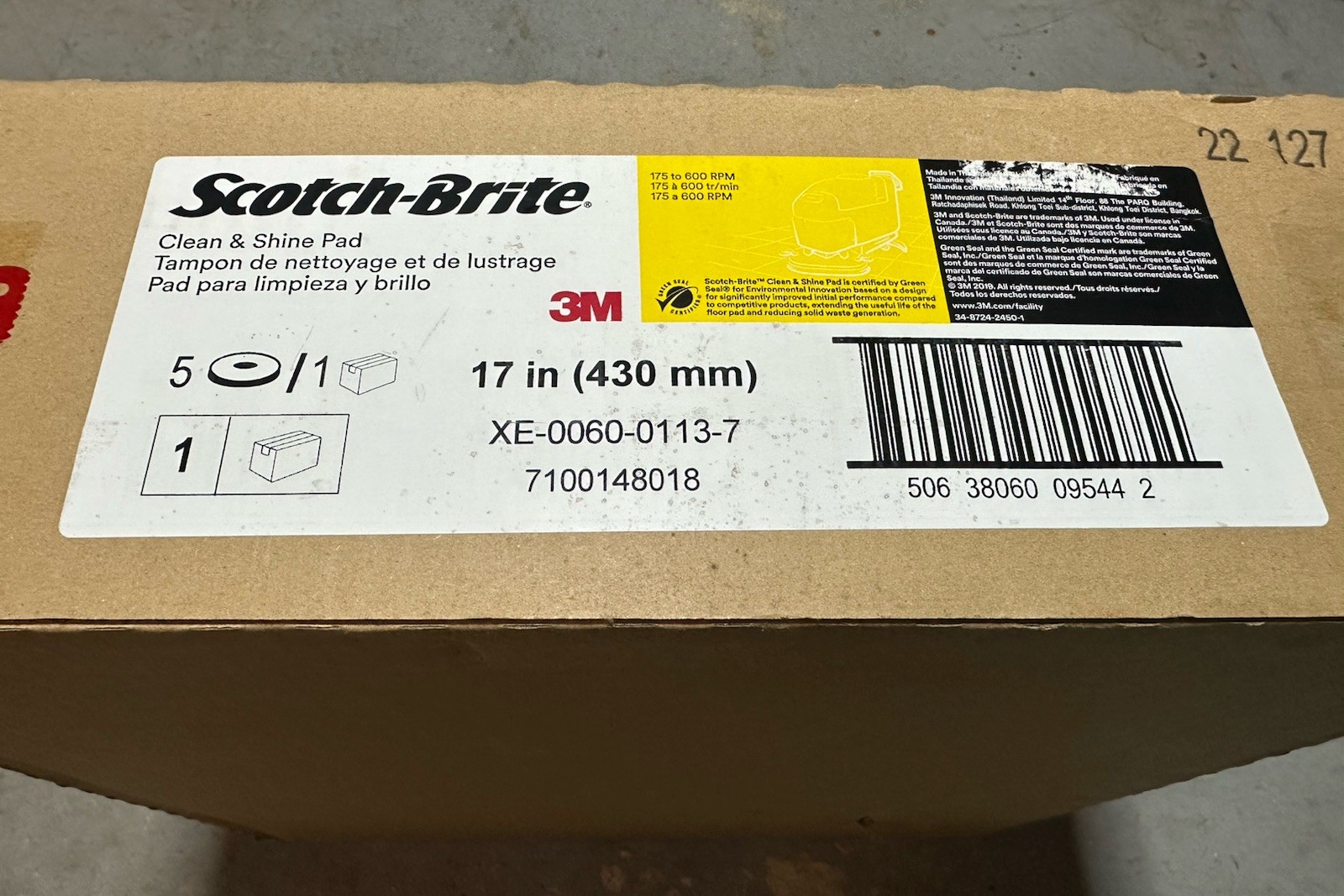 NEW** 3M 9549 13 in. Scotch-Brite Clean and Shine Pad – pack of 5