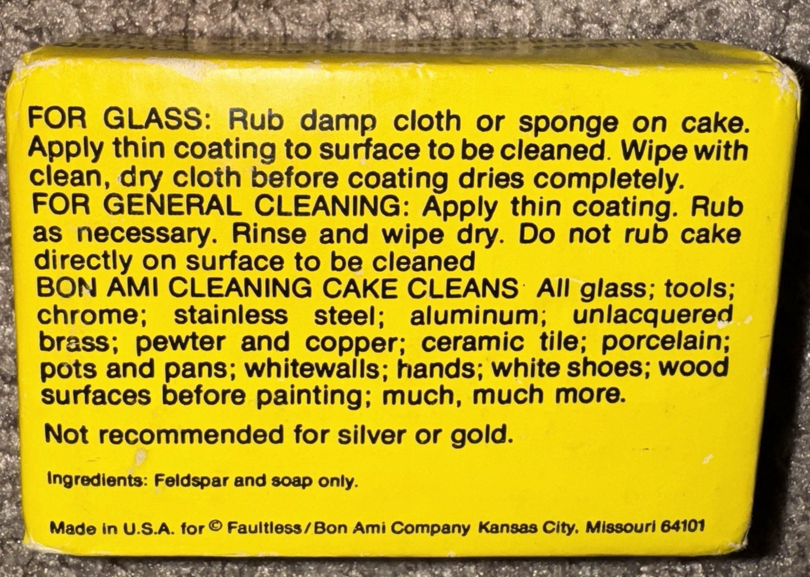 NOS Vintage Bon Ami Cleaning Cake Original Miracle Cleaner 8 Oz. DISCONTINUED
