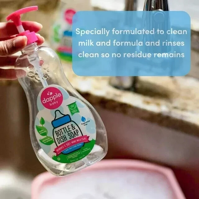 Dapple Baby Bottle and Dish Soap for Baby Products, Fragrance-Free, 16.9 fl oz