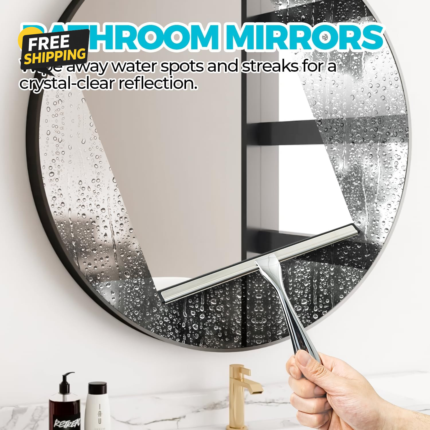 12-Inch All-Purpose Shower Squeegee for Shower Doors, Tile Shower Wall