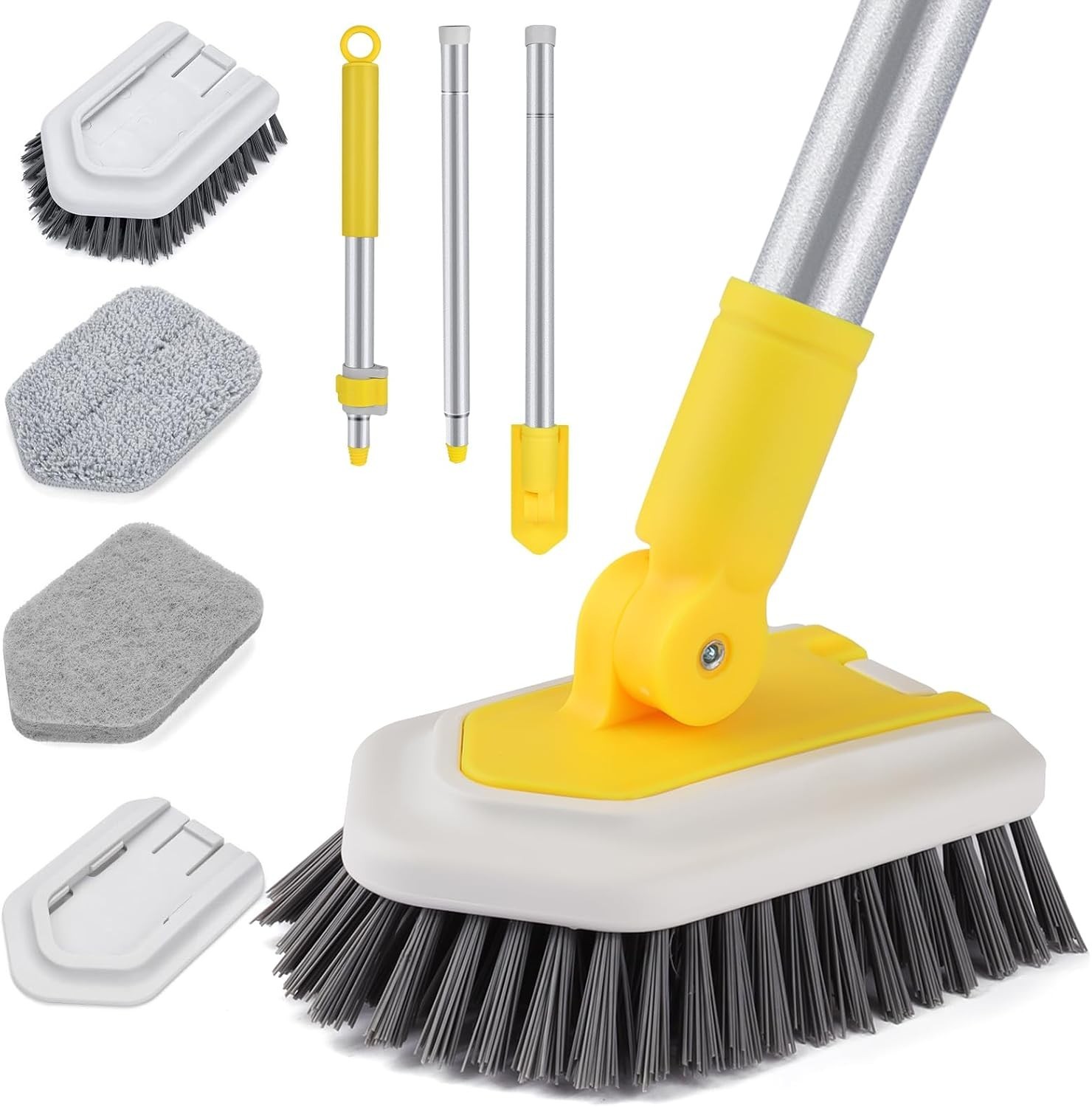 3-in-1 Shower and Tile Scrub Brush with Locking Head – Ideal for All Surfaces
