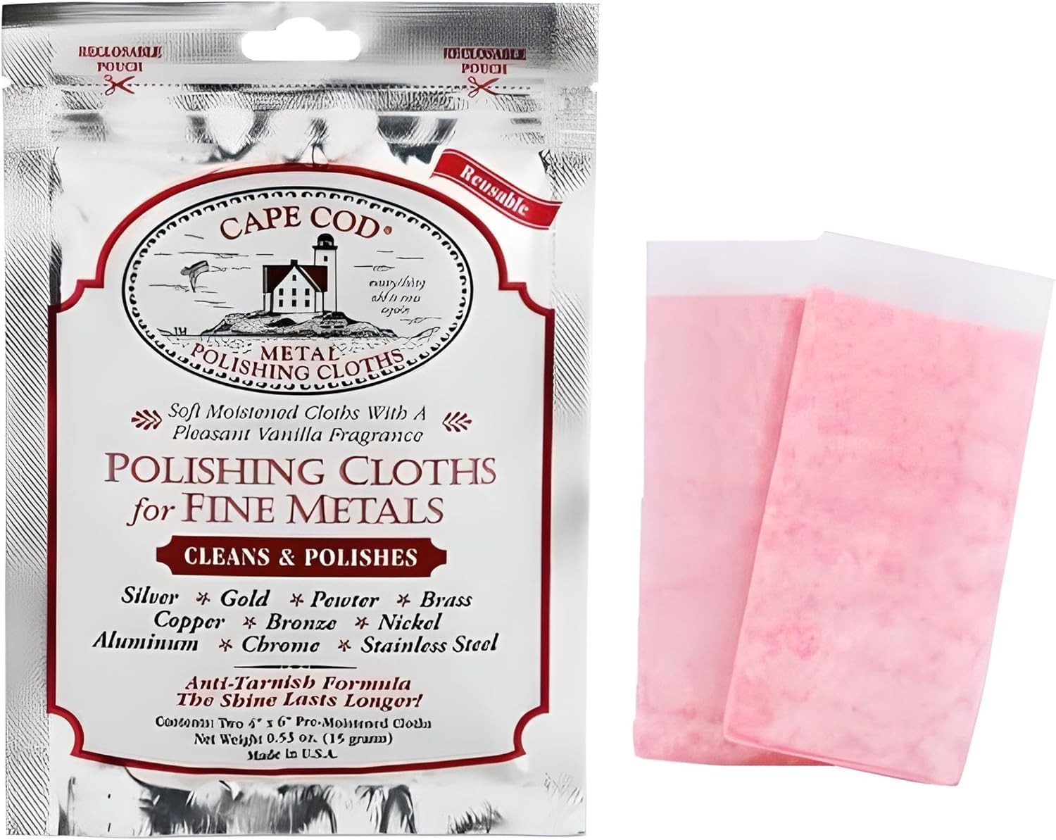 Polish Co Metal Polishing Cloths Foil Pouch 0.53oz Stainless Steel