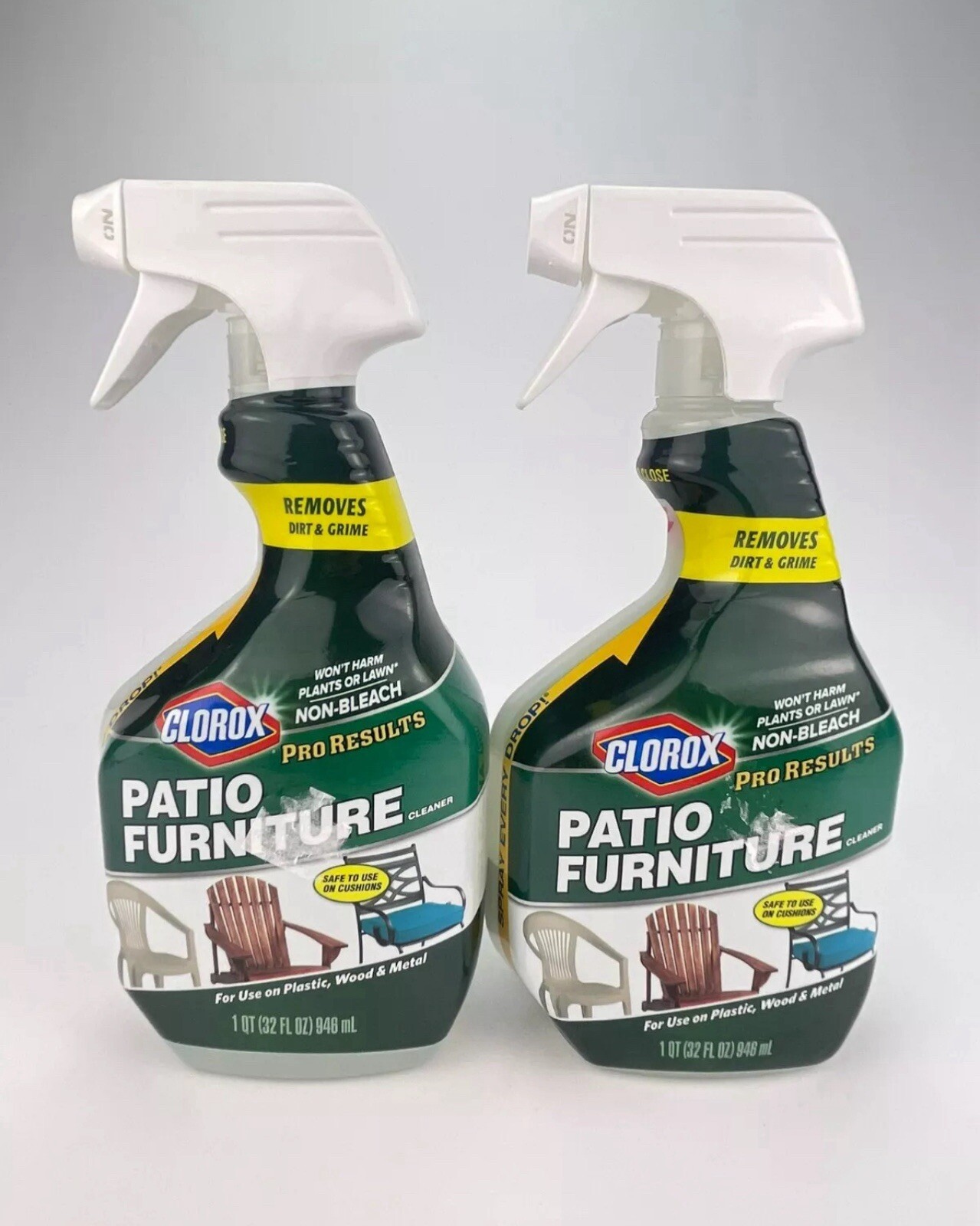 Clorox Patio Furniture Cleaner Spray 32oz Plastic Wood Metal Non Bleach Lot Of 3