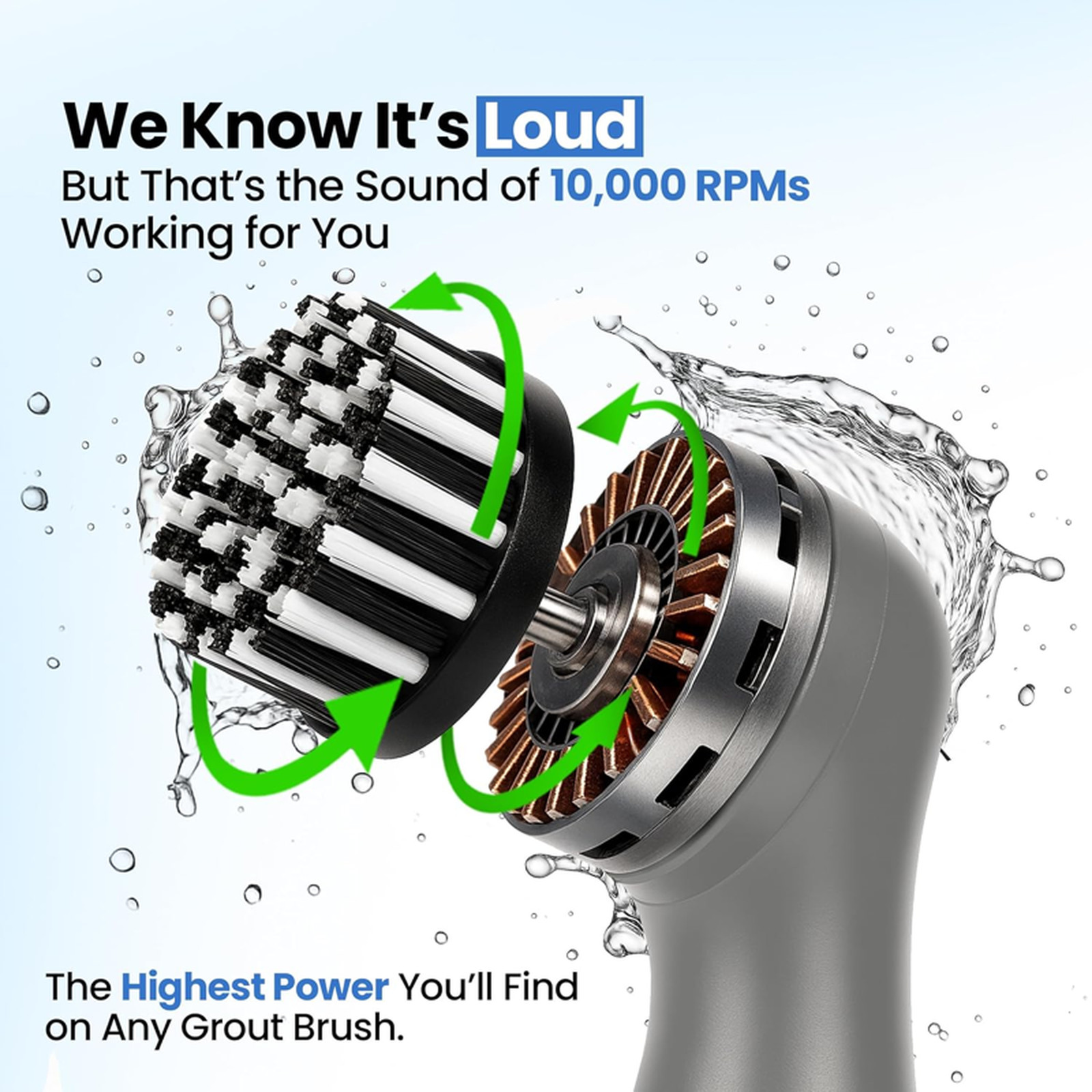 Electric Spin Scrubber Beest GroutCare 10000 Bathroom Cleaning Brush with Two