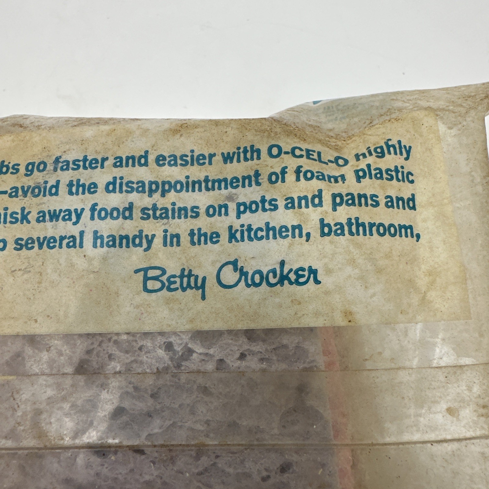 Pure Cellulose Sponges Vintage O-Cel-O Betty Crocker GM USA Movie Prop