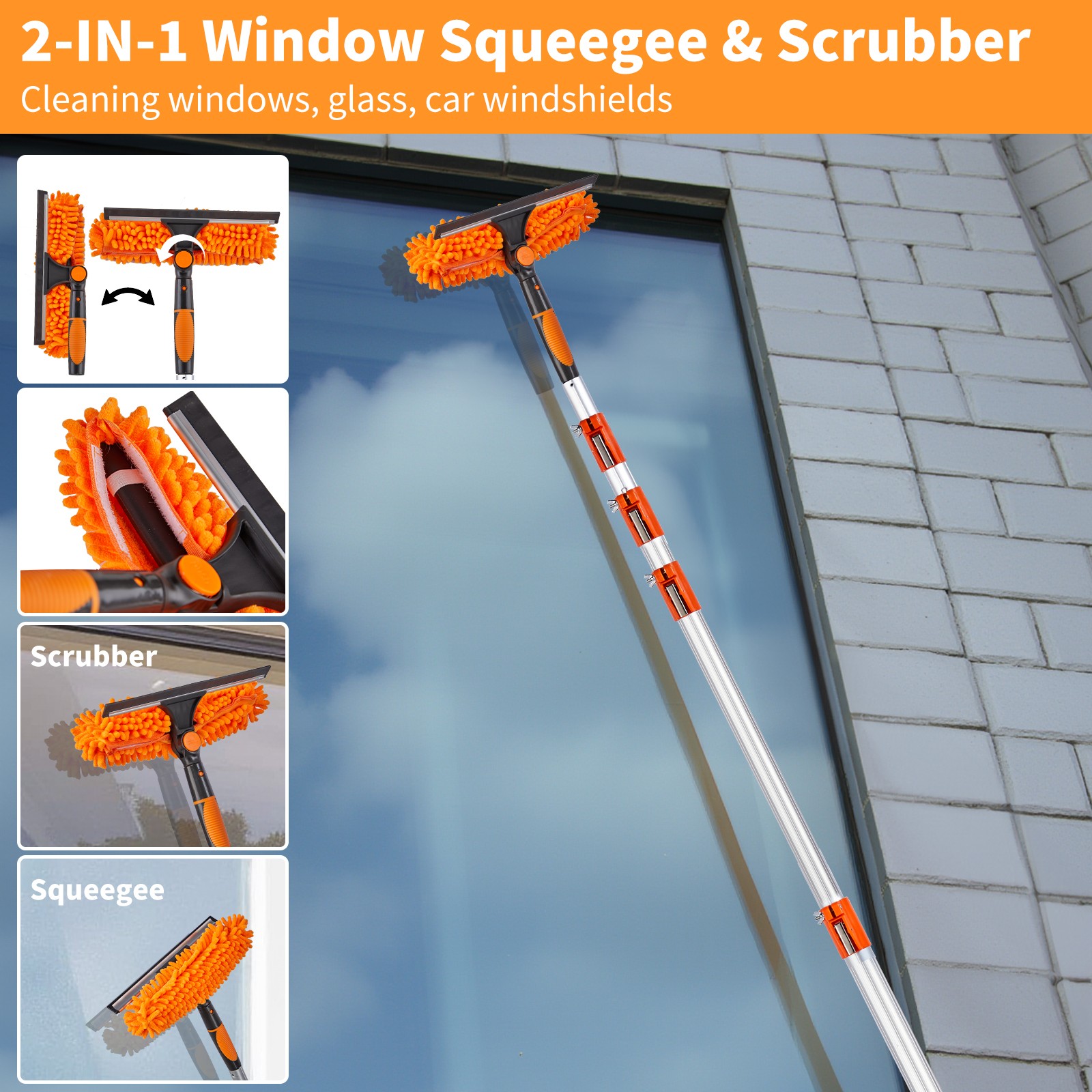 Duster Kit with 4-12 ft Extension Pole,Window Cleaning Kit for Home Cleaning