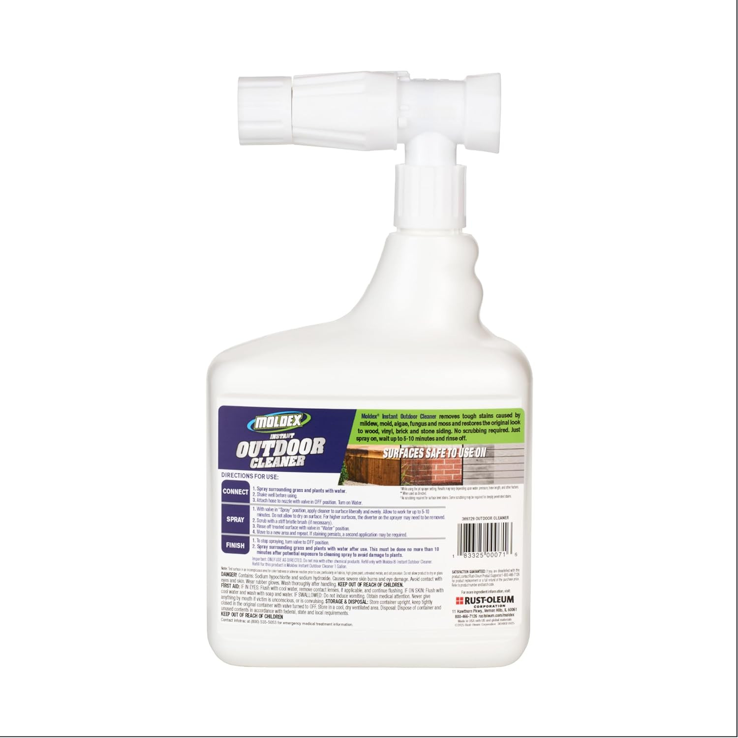 ® Instant Outdoor Cleaner with Bleach and Hose End, 64 Oz – Fast Acting Spray fo