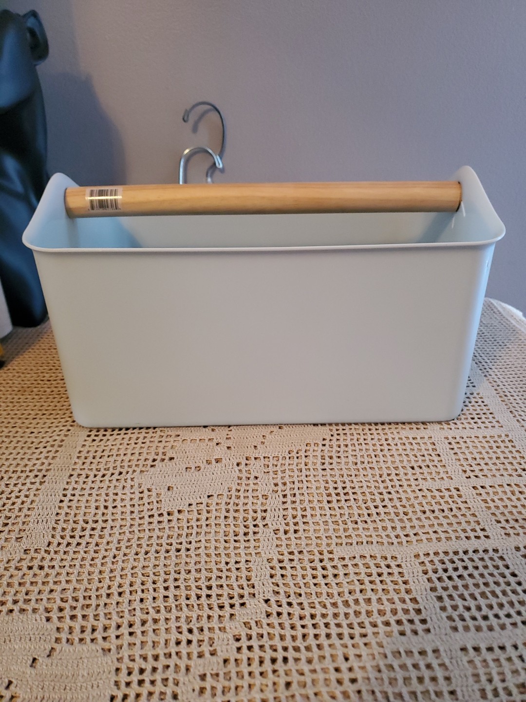 GROVE COLLABORATIVE GREEN/blue Plastic CLEANING CADDY Multipurpose Wooden Handle