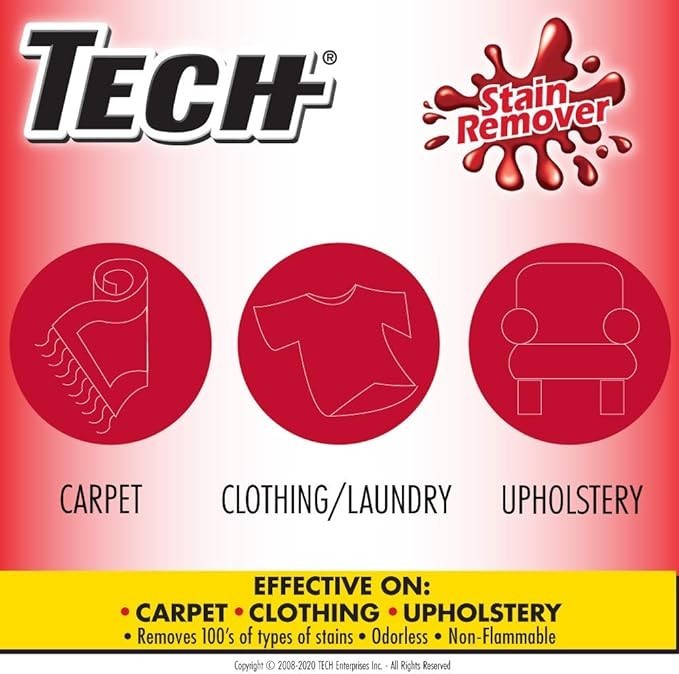 TECH Stain Remover, 24oz Spray Bottle, For Carpet, Clothes, Upholstery, and More