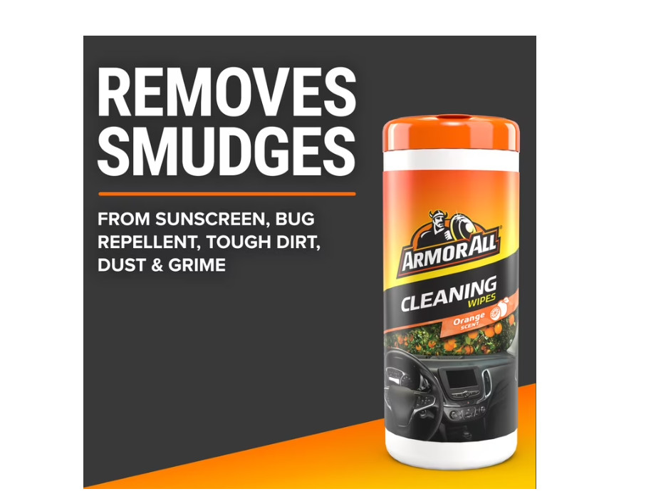3 PACK Interior Car Cleaning Wipes in Orange Scent, 60 Count