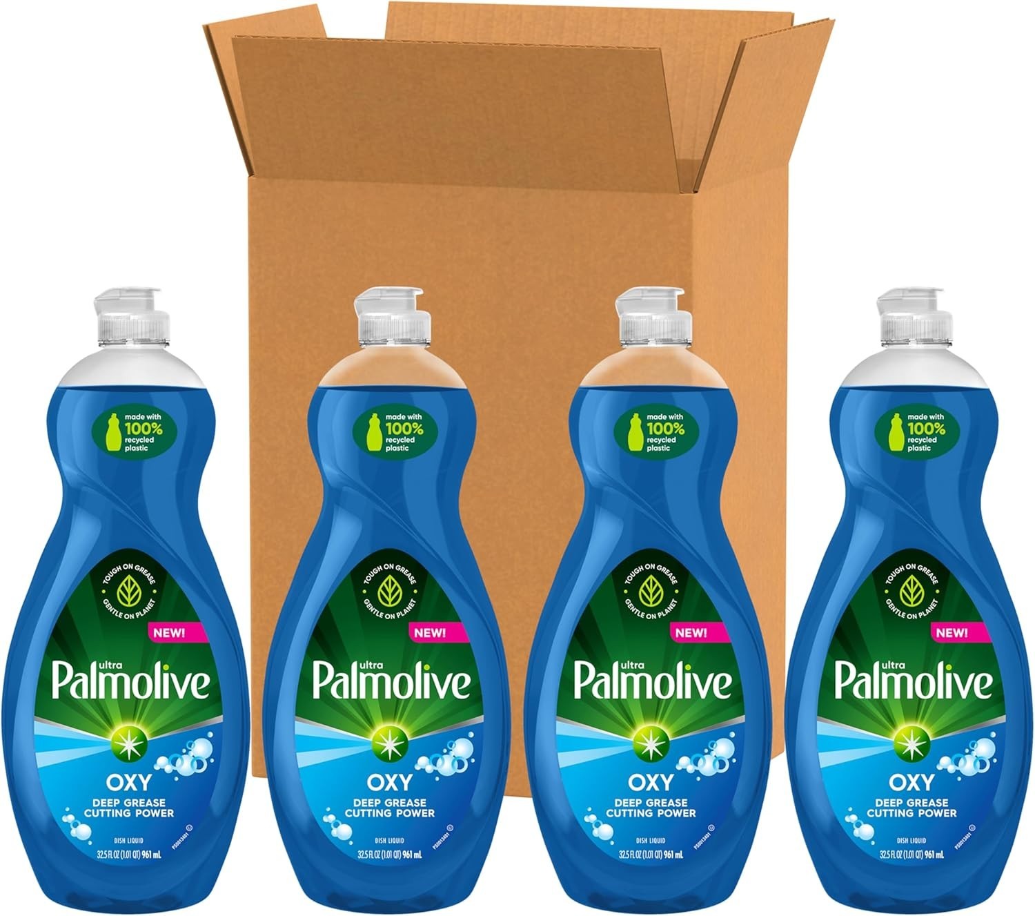 Ultra Dishwashing Liquid – Oxy Power Degreaser for Tough Stains, 32.5 Fl Oz x4