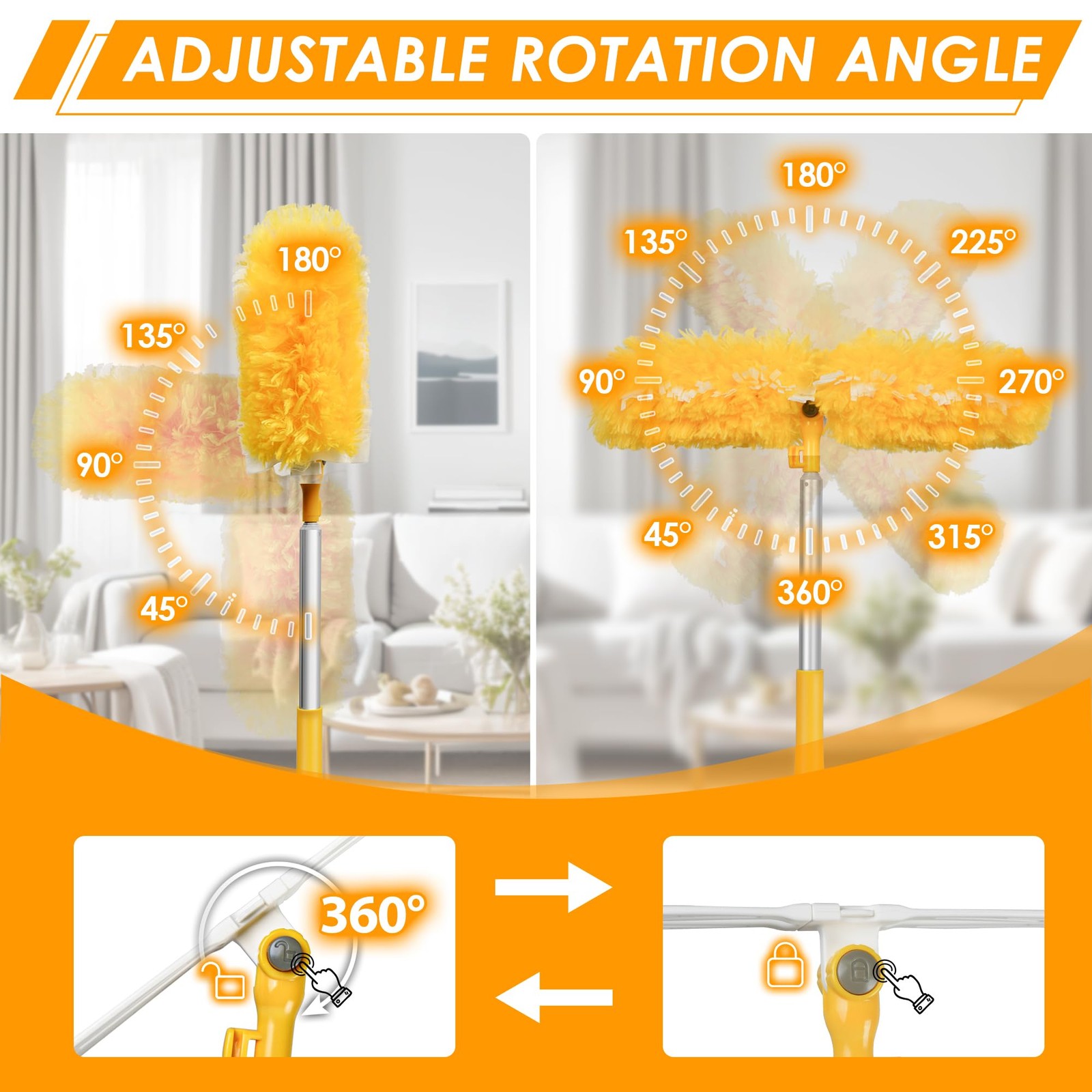 Dusters for Cleaning with 20 Refills for Flash Extendable Handle Heavy Duty