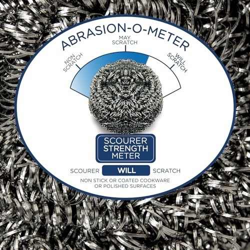 Jumbo Stainless Steel Wool Scourer – 35g Curled Flat Wire for Tough Cookware Cle