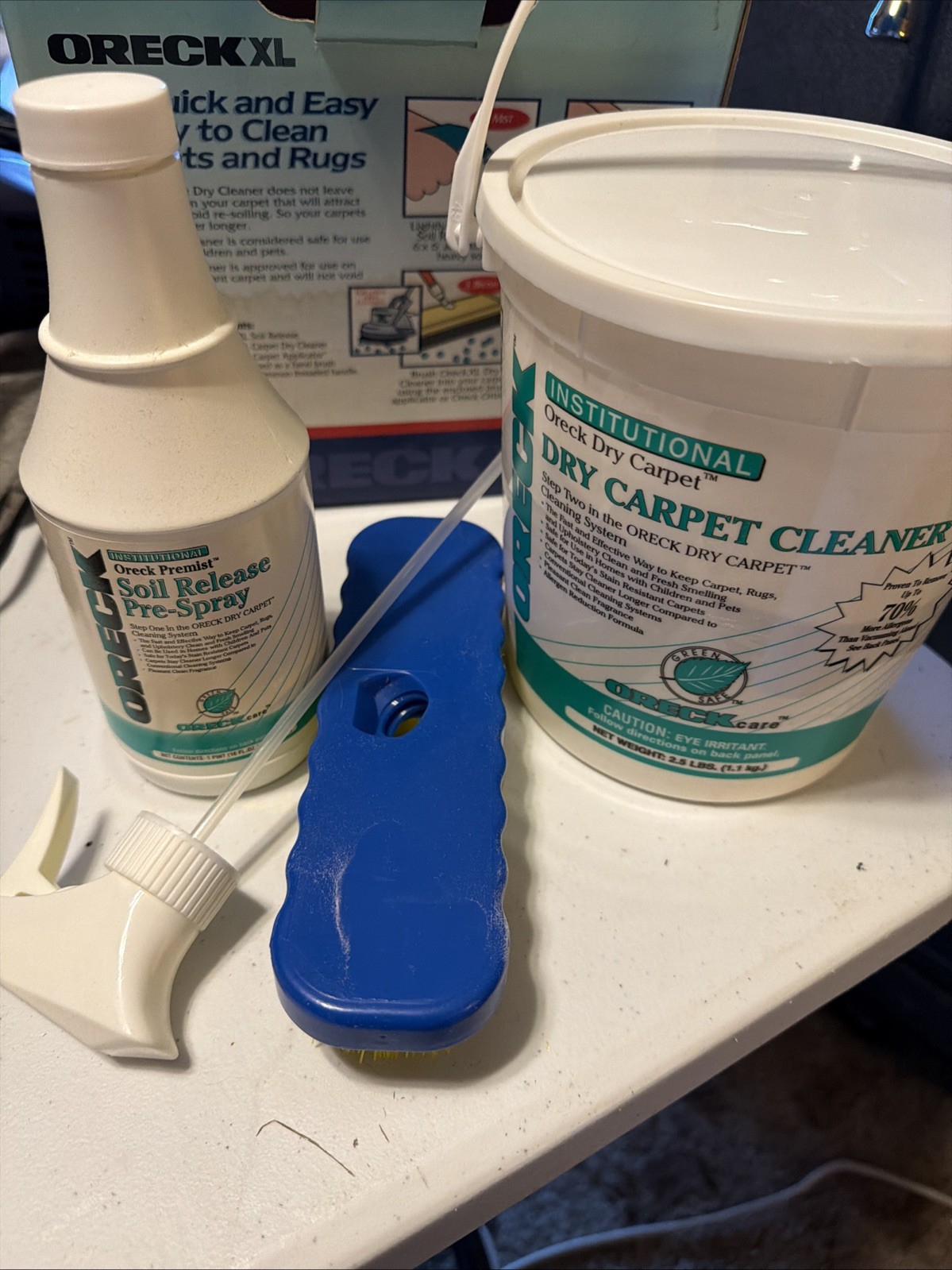 Oreck XL Dry Carpet Cleaning System Kit Used Soil Release Brush Powder Cleaner