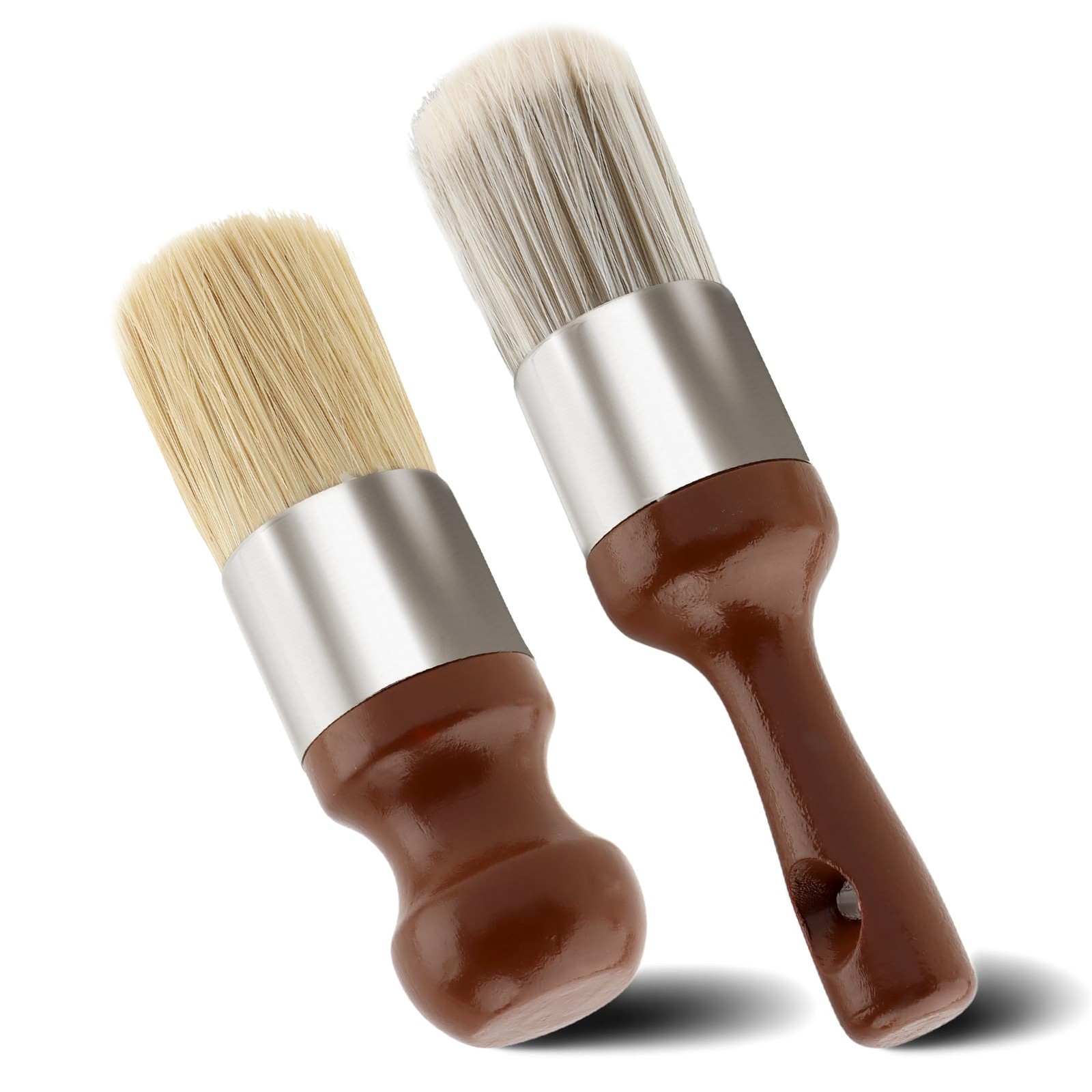 2pcs Leather Furniture Salve Brush, Wooden Handle Soft Nylon Bristles Wood So…