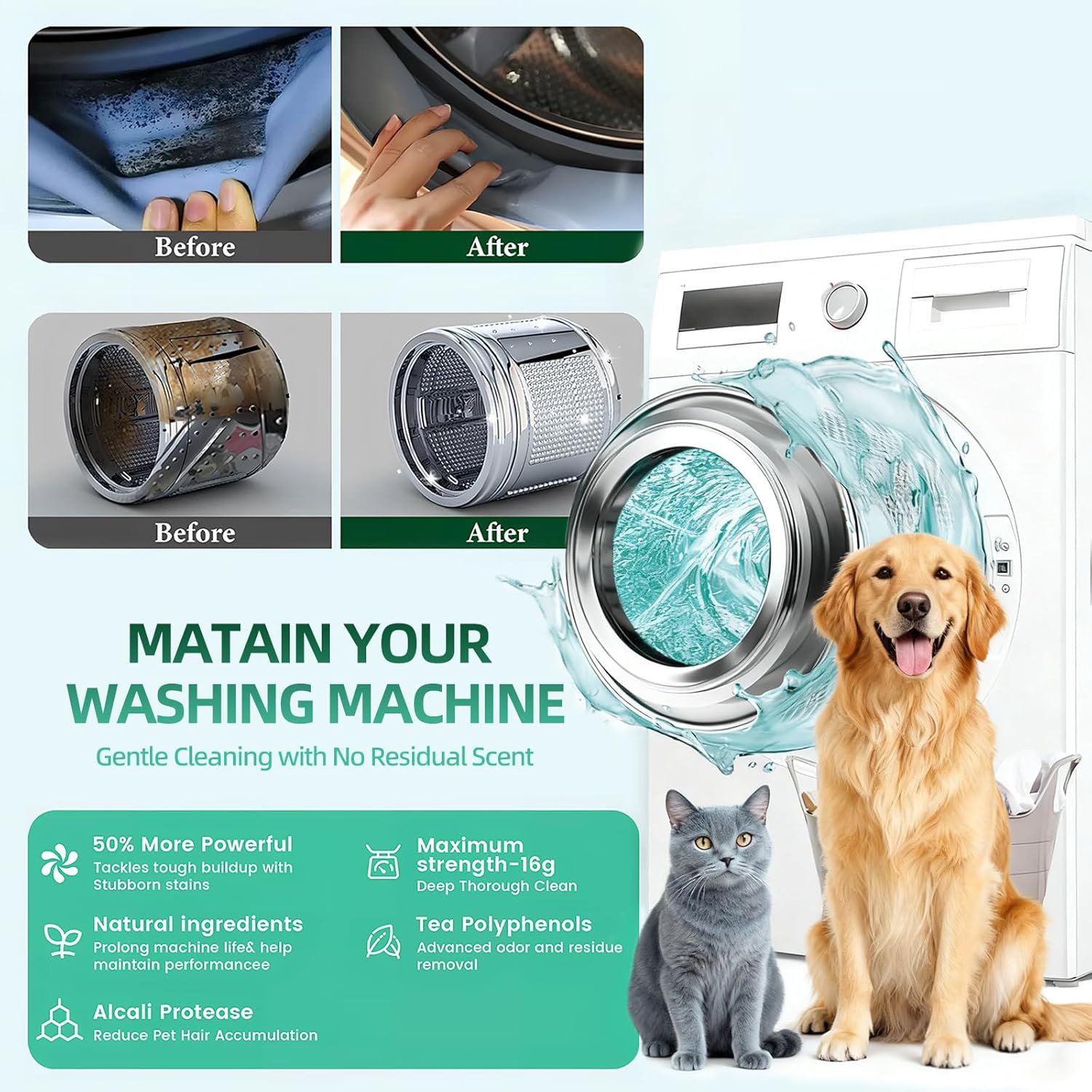 Washing Machine Cleaner Tablets 24-Pack (12 Month Supply) for He/Top/Front Load