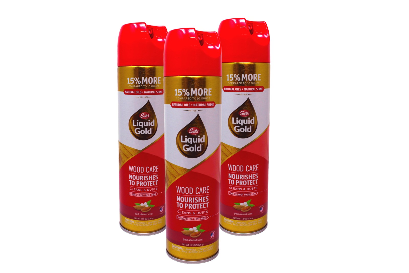 Scott’s Liquid Gold Wood Care Spray Fresh Almond 11.5 oz (Pack of 3)