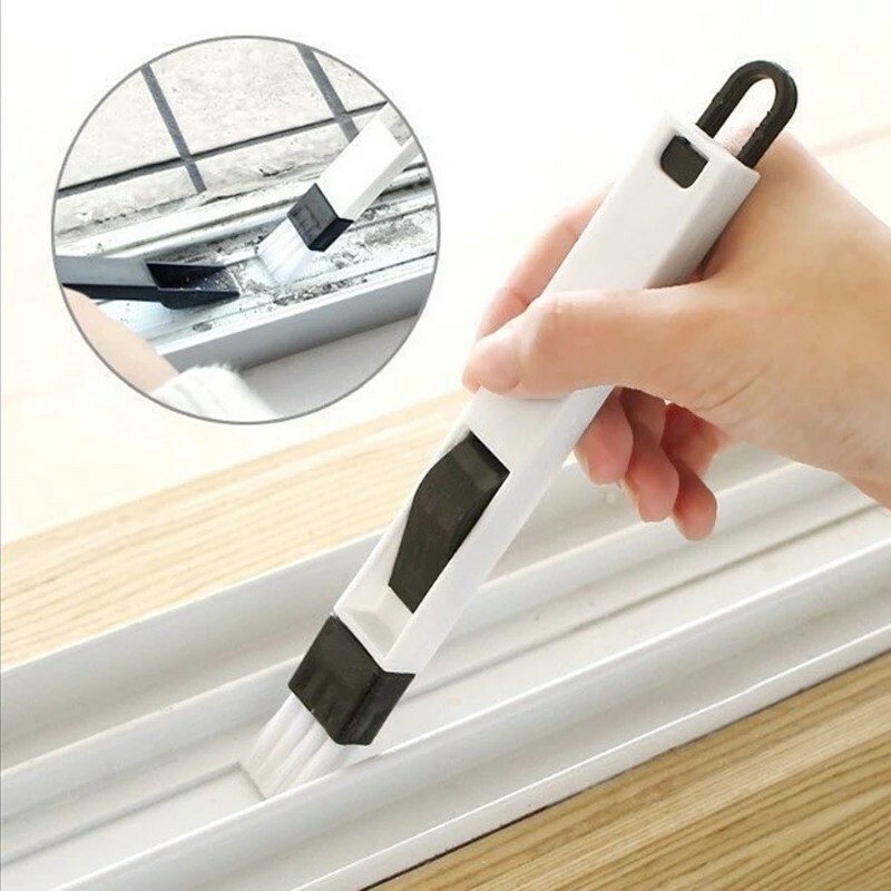2 Colors Window Groove Cleaning Brush with Cleaning Dustpan Screen Window