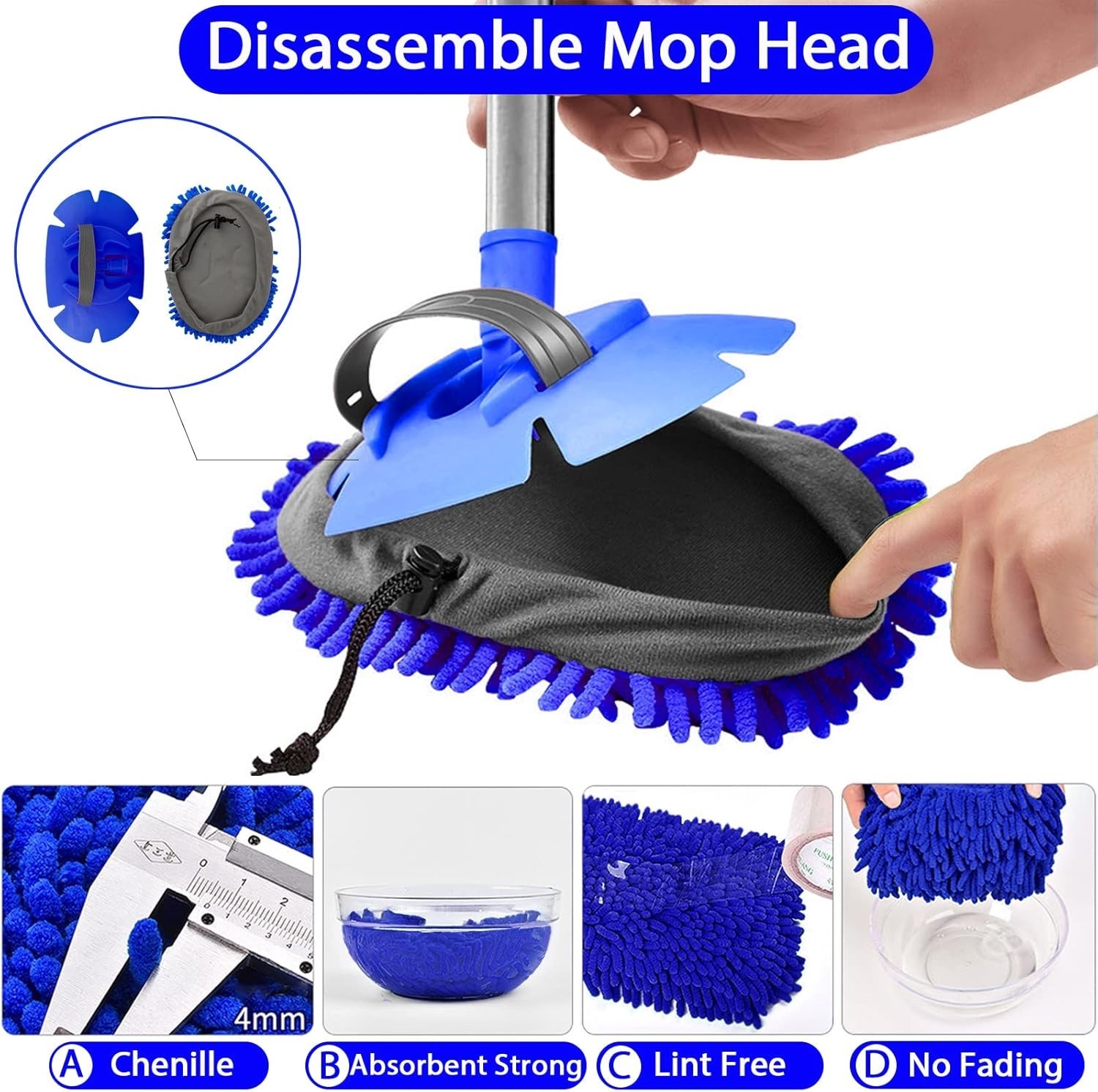 Car Wash Brush Kit – 63″” Long Handle Microfiber Cleaning Brush for Car RV Truck