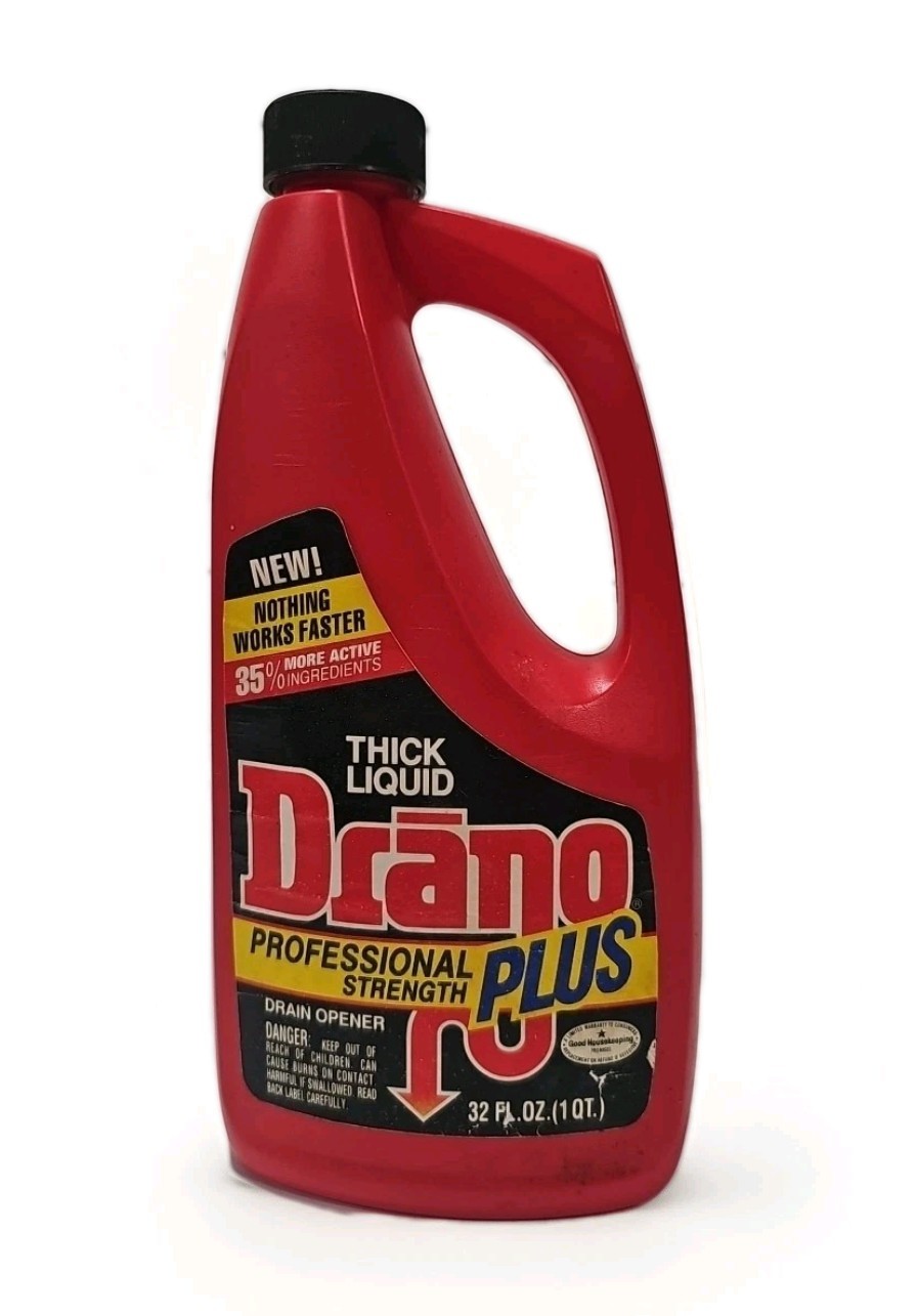 Vtg 1991 Liquid Drano Professional Strength NOS 32 Fl. Oz. TV Movie Stage Prop