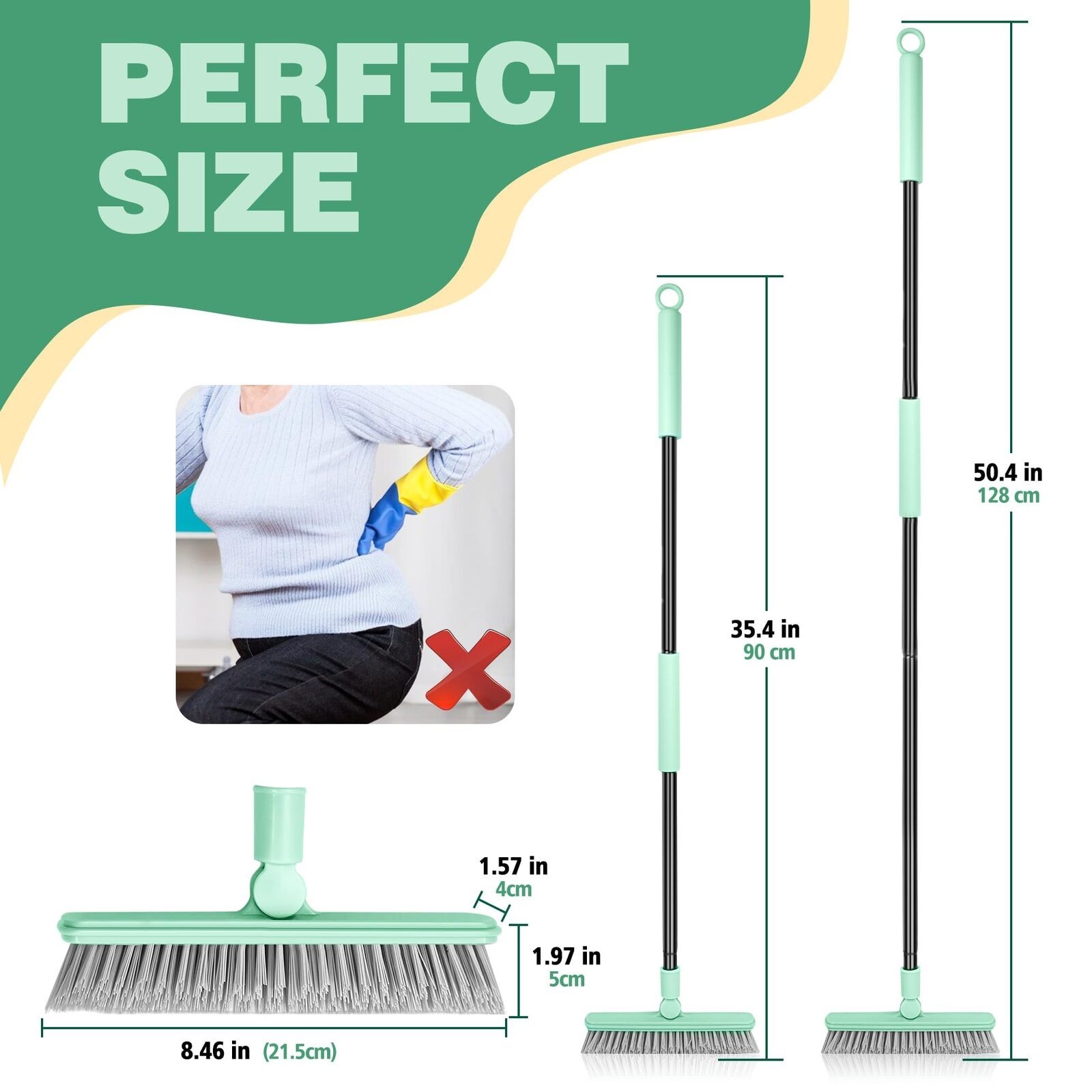 DALIPER Grout Brush for Tile Floors, Swivel Shower Broom Scrubber with 50 Inches