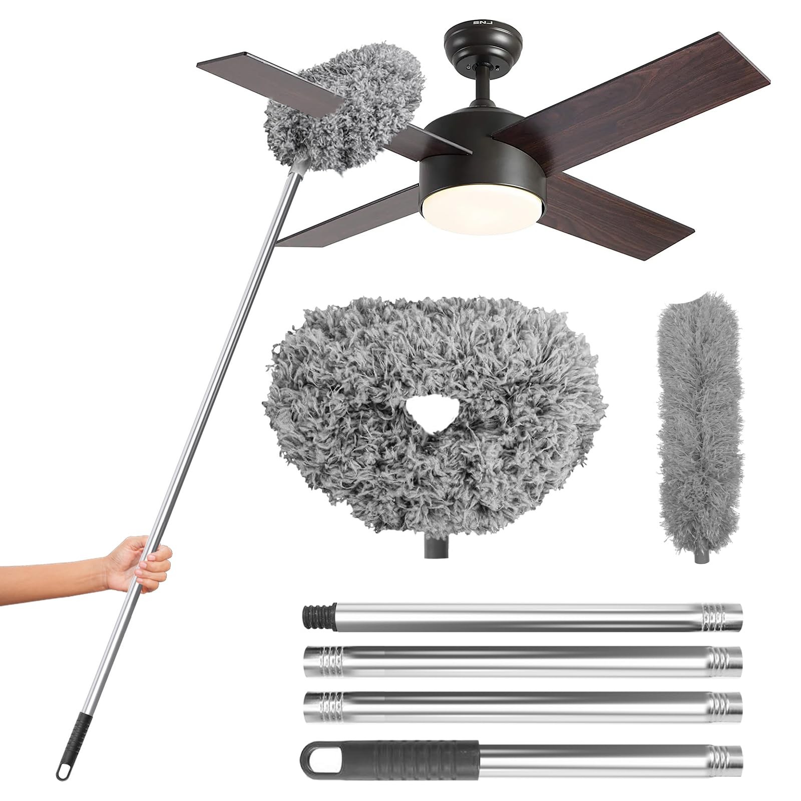 Ceiling Fan Cleaner Duster, 2 Pack Reusable Microfiber Duster with Extension …