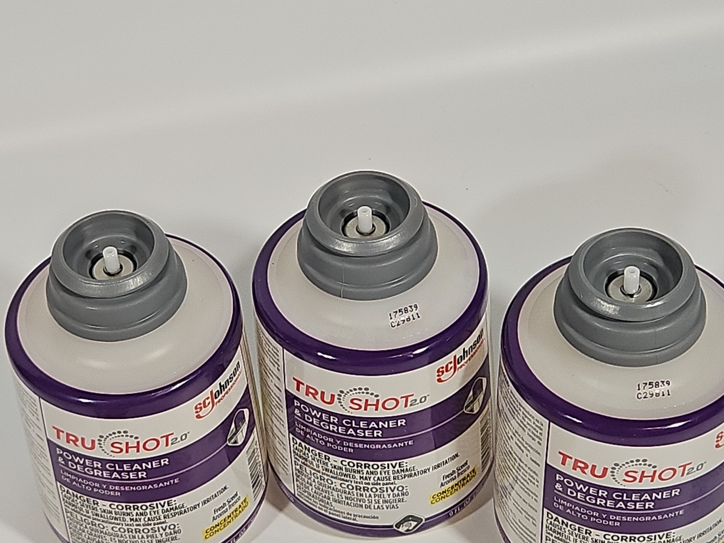 4 pk Sc Johnson Trushot 2.0 Power Cleaner & Degreaser, Clean Fresh Scent 9 fl oz