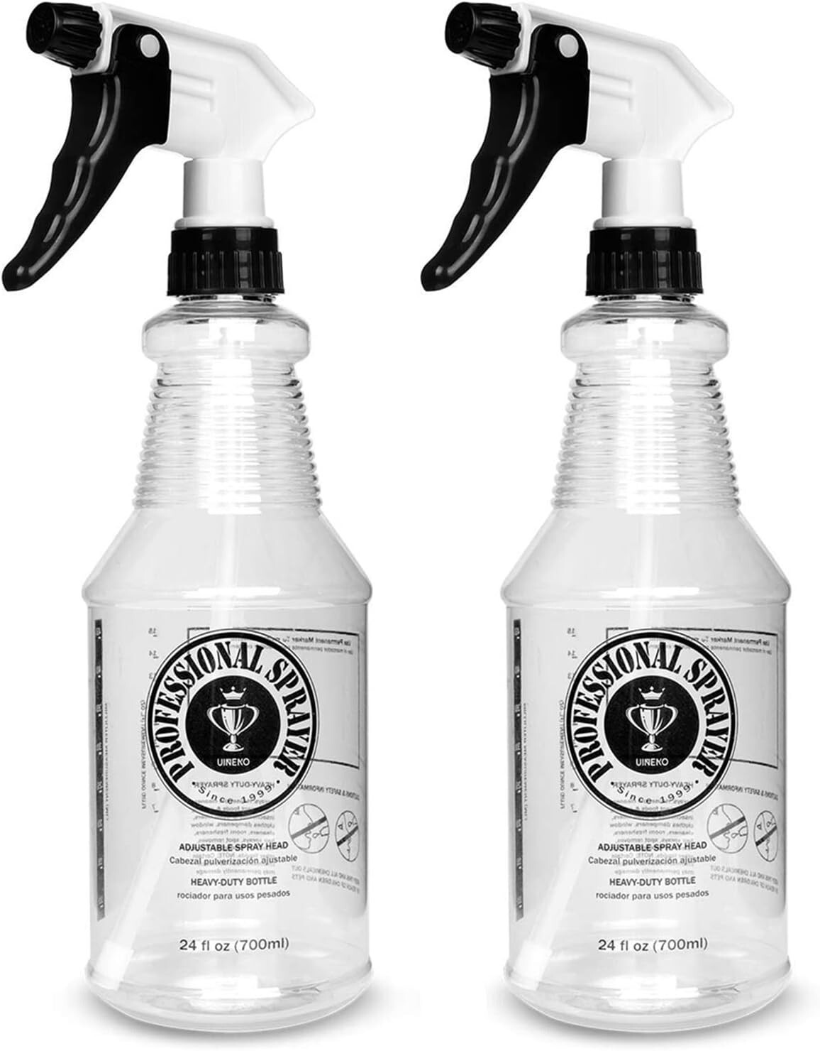 2Pack Plastic Spray Bottle (24oz) for Cleaning Solutions, Car Detailing Care NEW