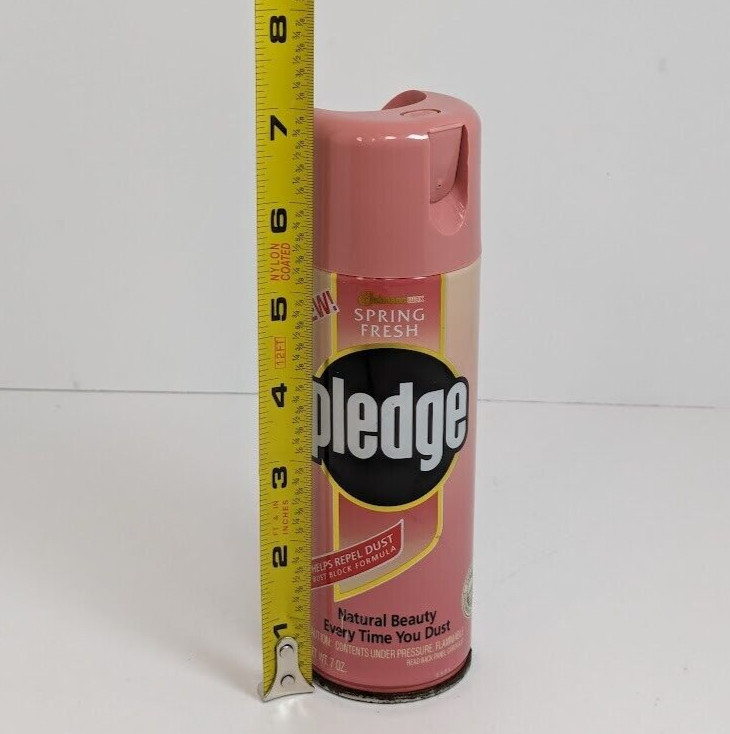 Pledge Spring Fresh 7oz Pink 1991 Spray Can Johnson Wax Dust Used Movie TV Prop